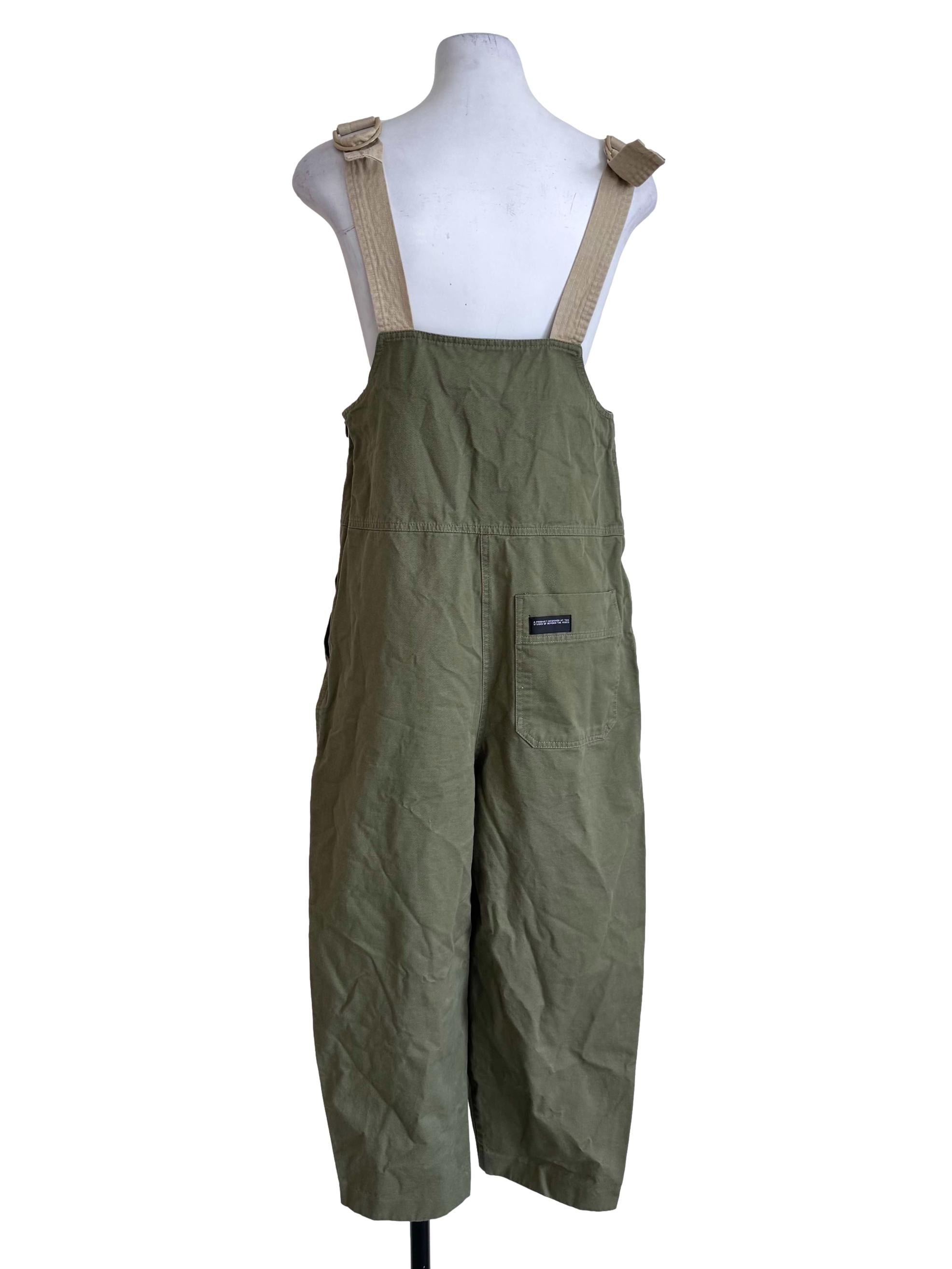 Olive Utility Dungaree Jumpsuit
