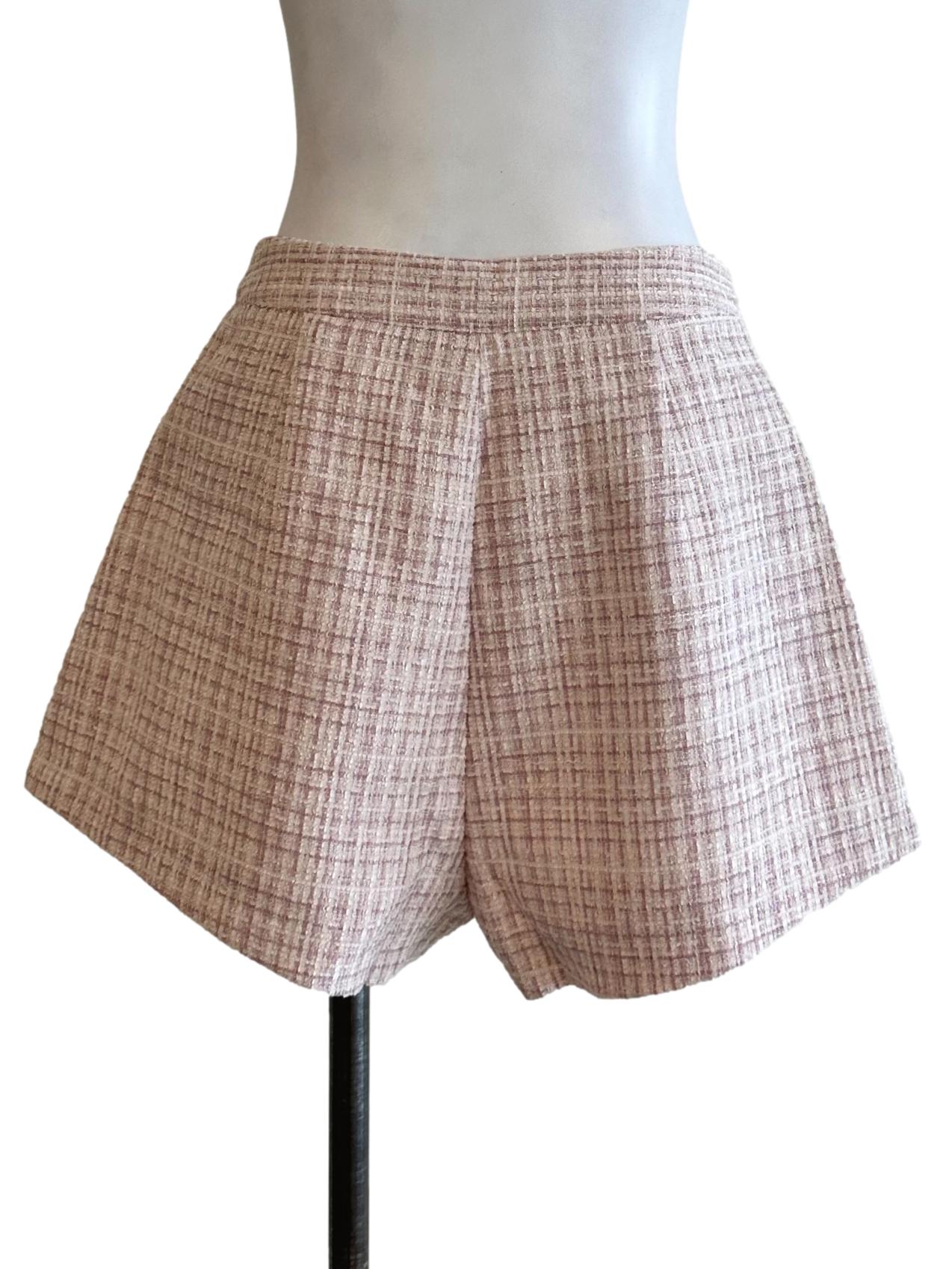 Light Pink Tweed Pattern Short