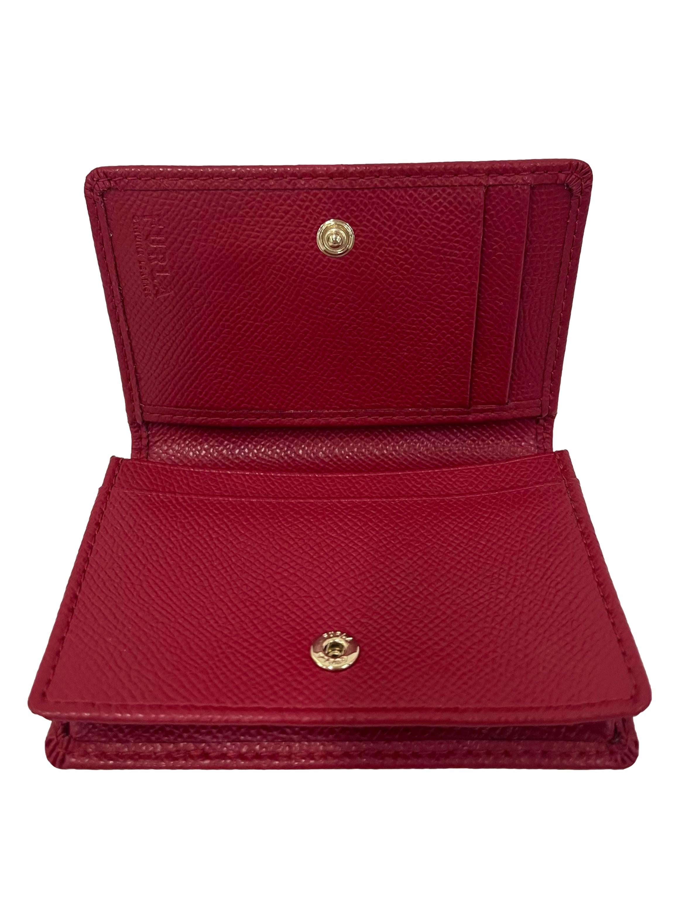 Red Leather Babylon Small Trifold Wallet CSN
