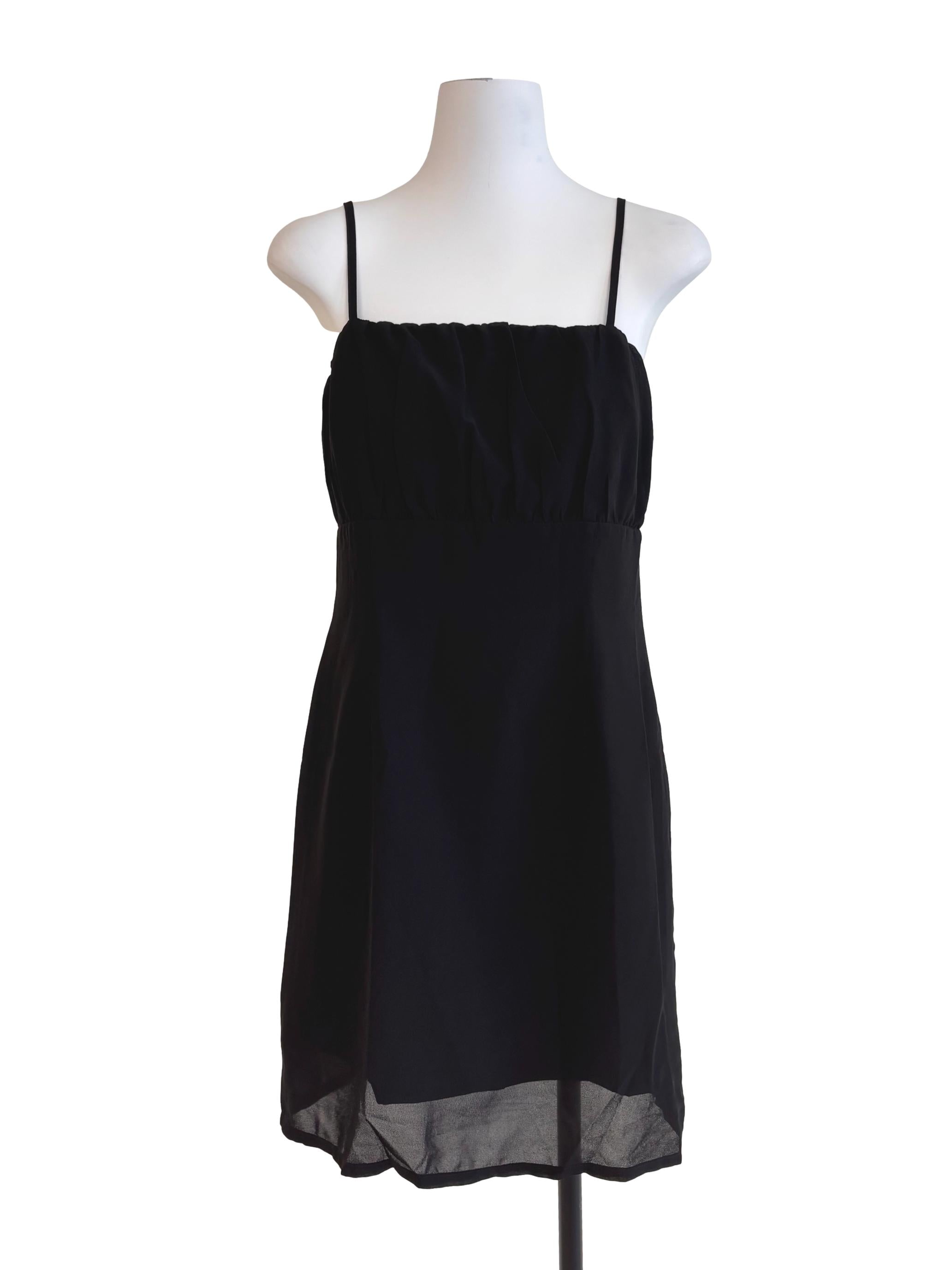 Jet Black Spaghetti Strap Slip Dress