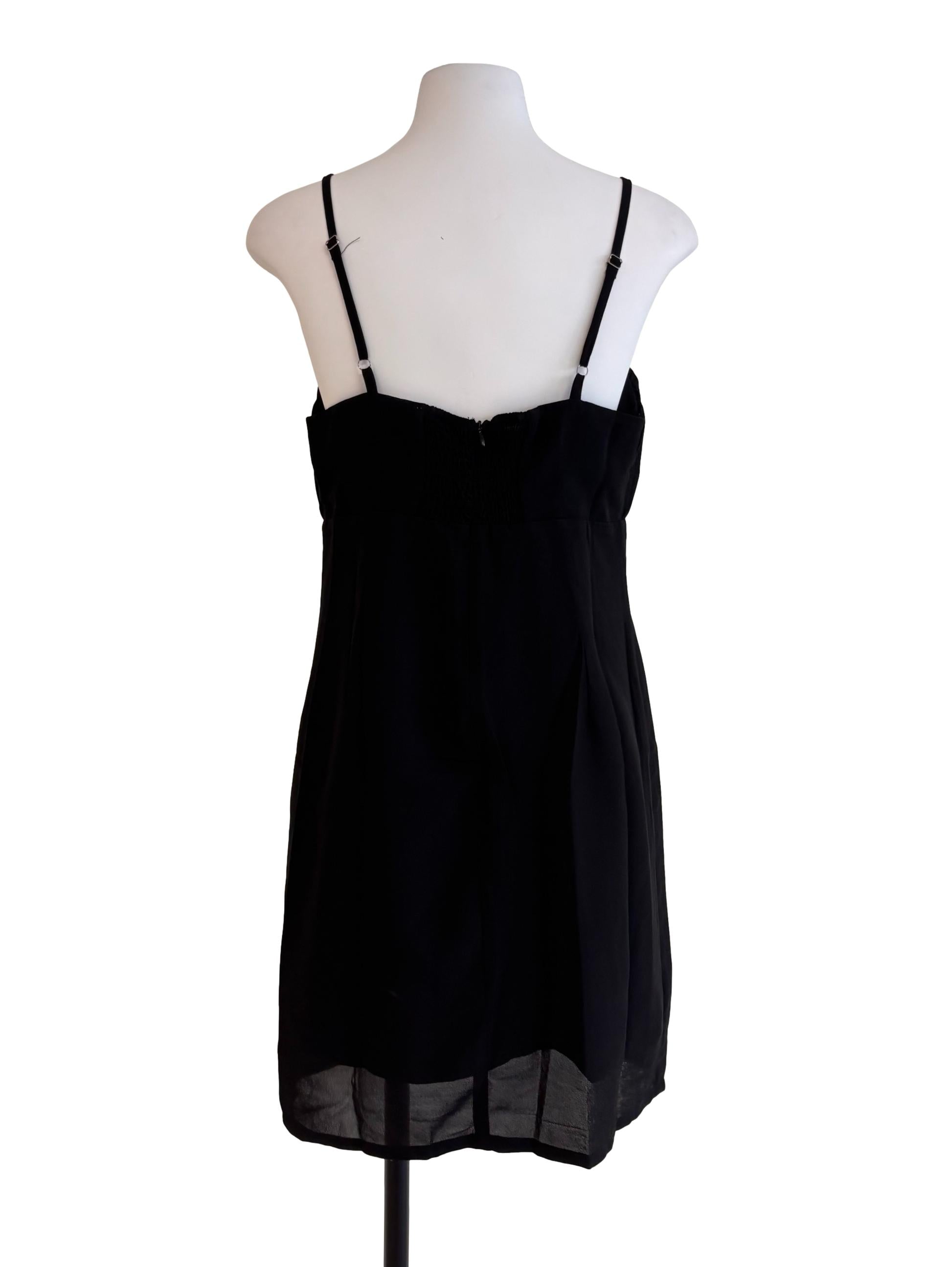Jet Black Spaghetti Strap Slip Dress