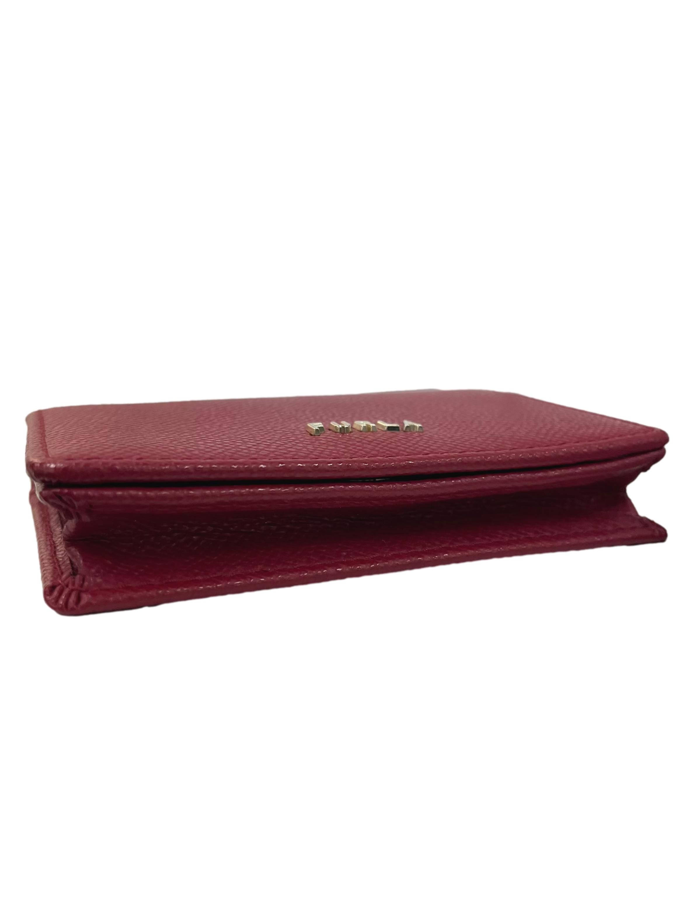 Red Leather Babylon Small Trifold Wallet CSN