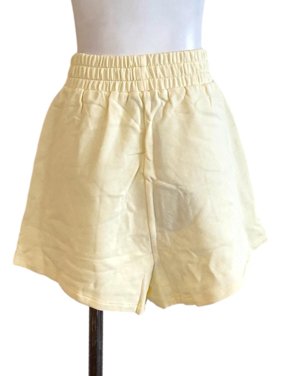Banana Yellow Waisted Regular Track Shorts