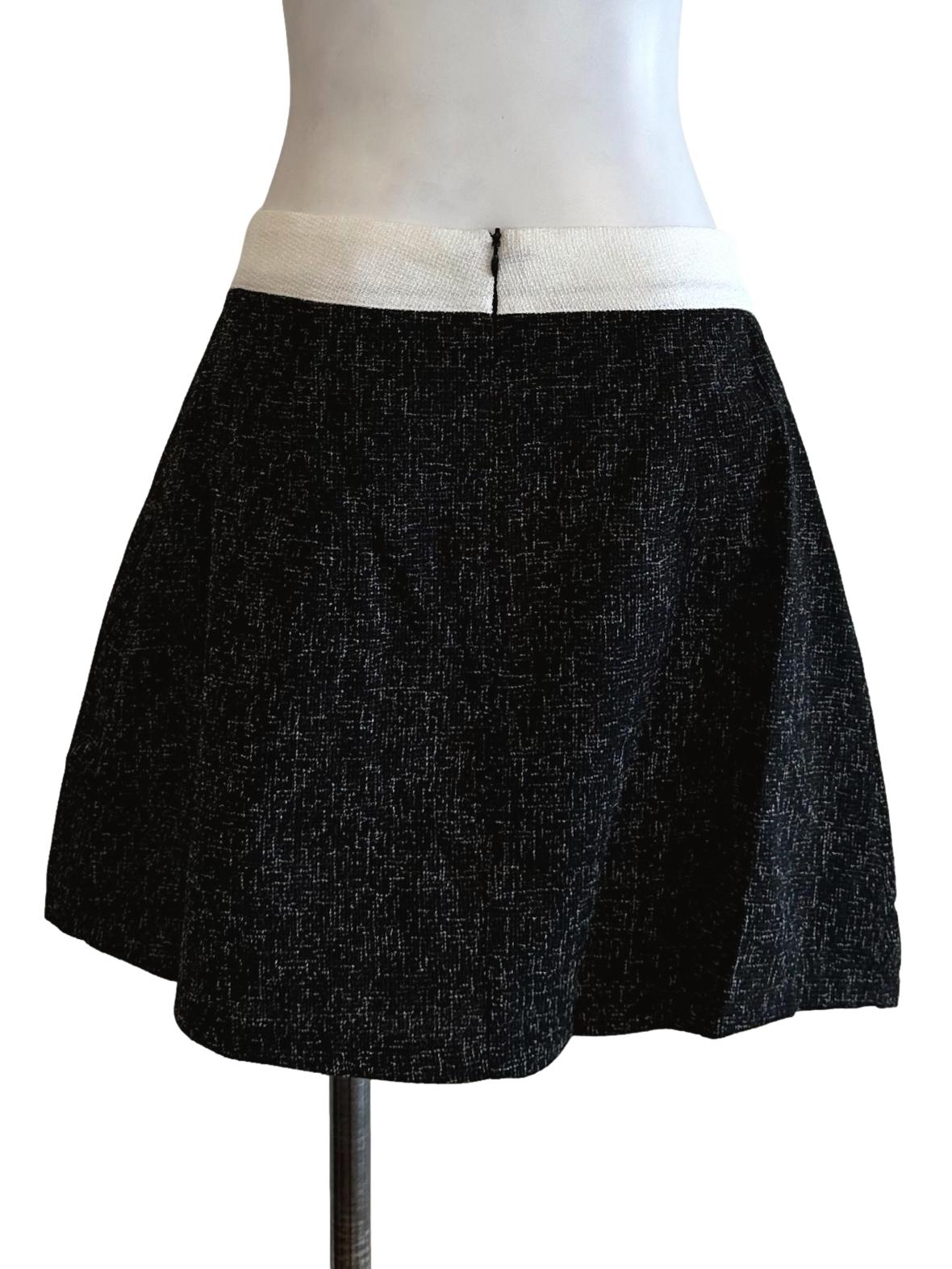 Black Tweed Pattern Skort