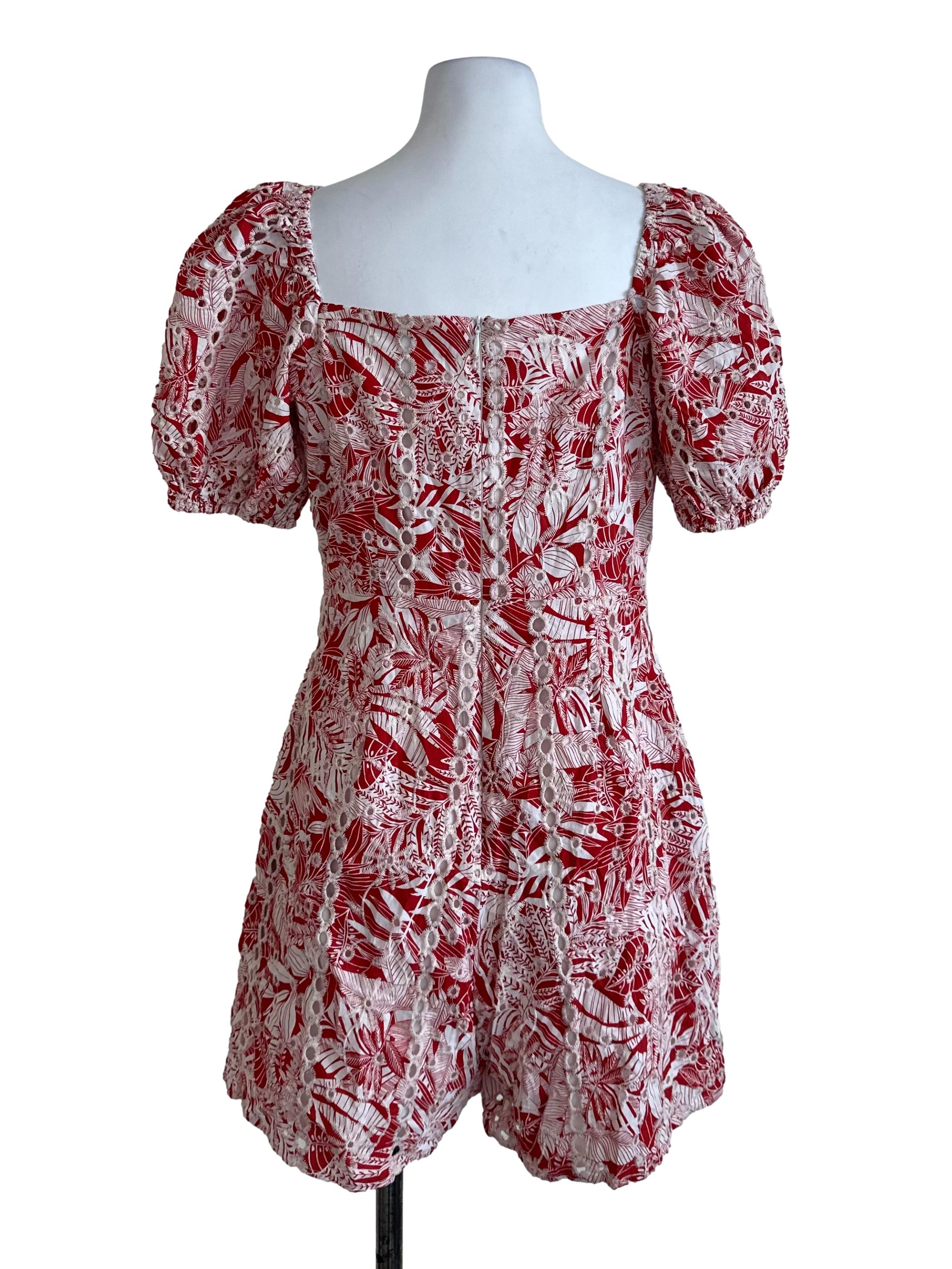 Sashay Red Lace Pattern Rompers