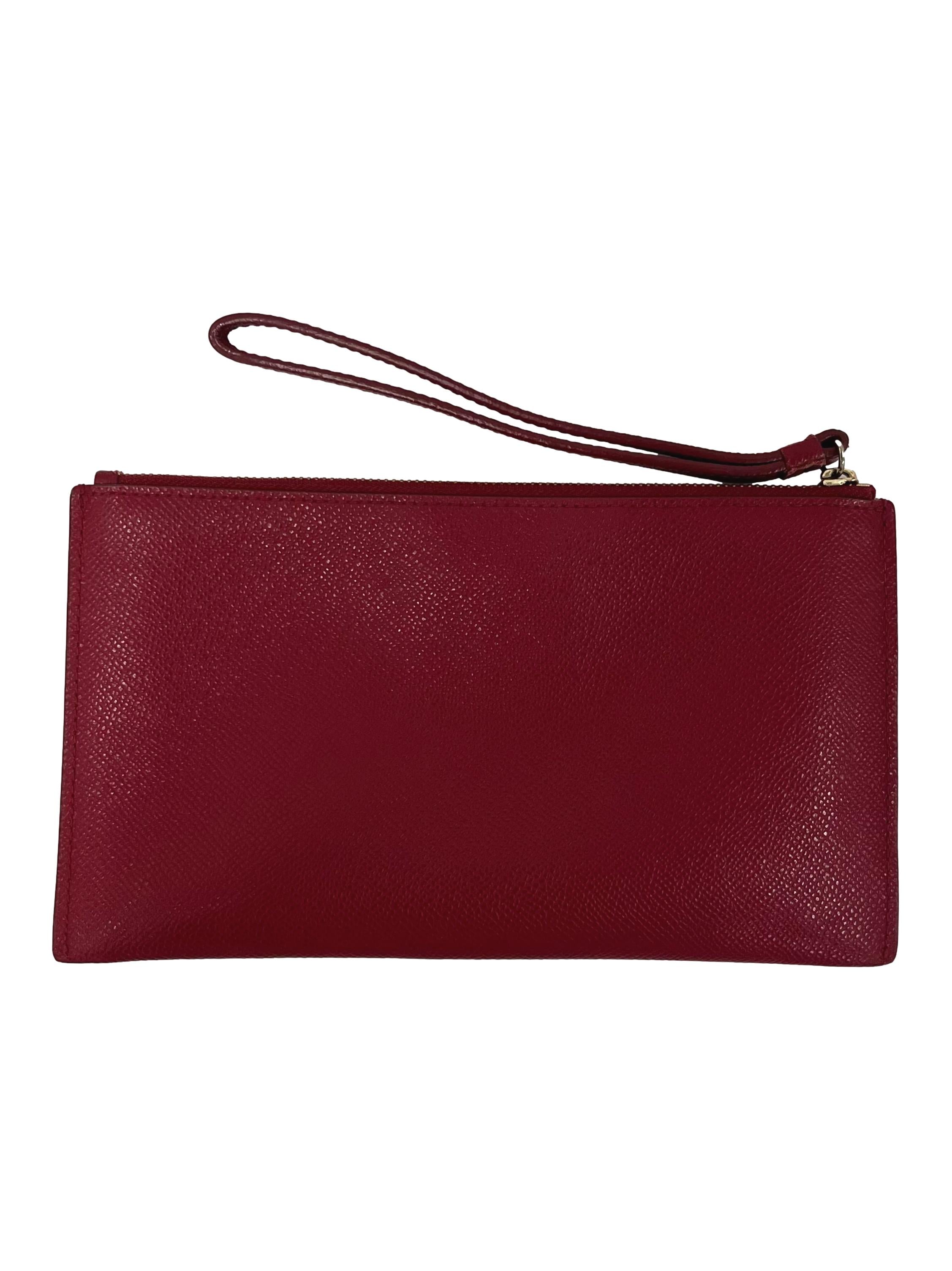 Red Leather Babylon Envelope Clutch CSN