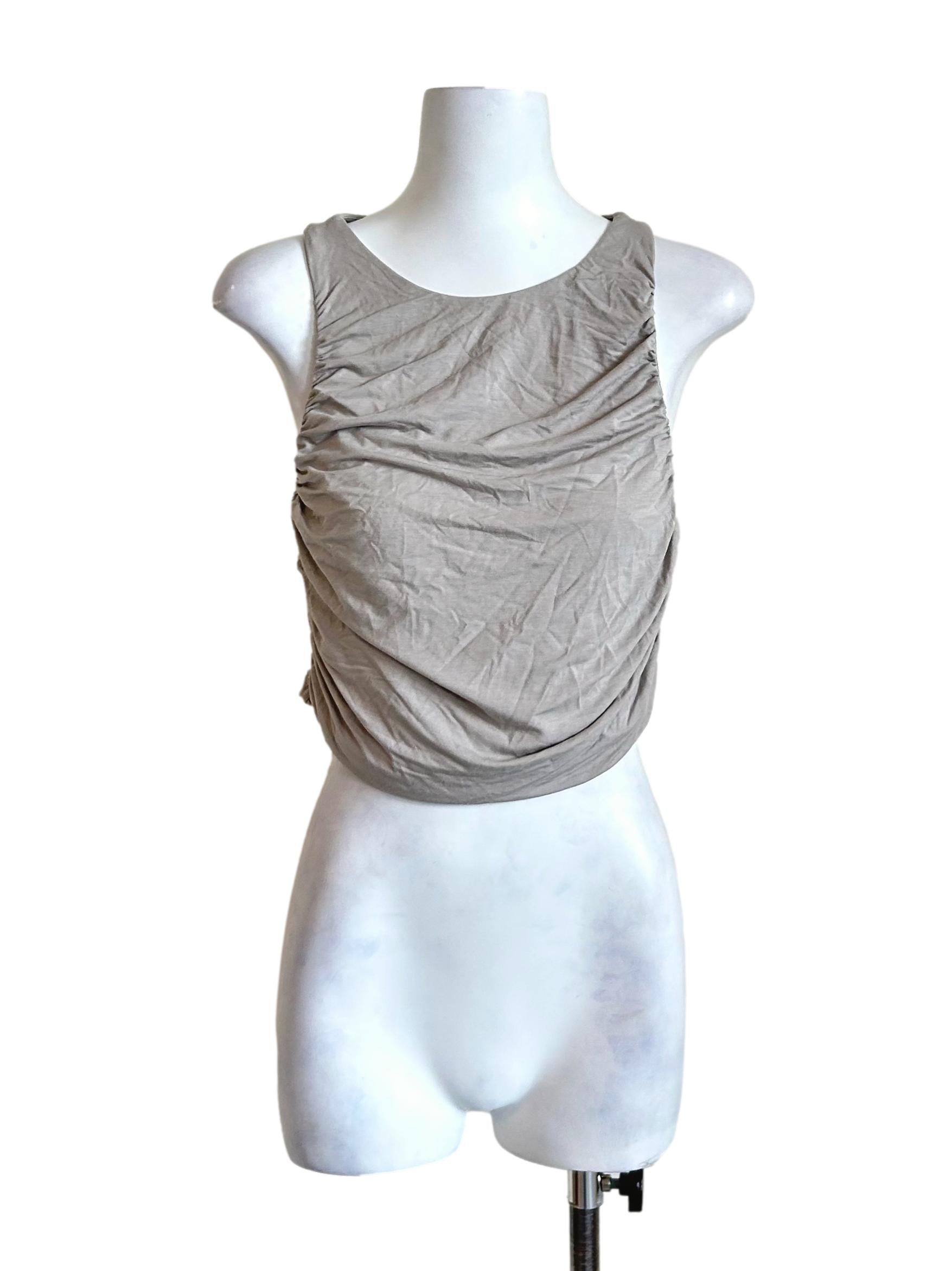 Cloud Grey Ruched Sleeveless Top TTR