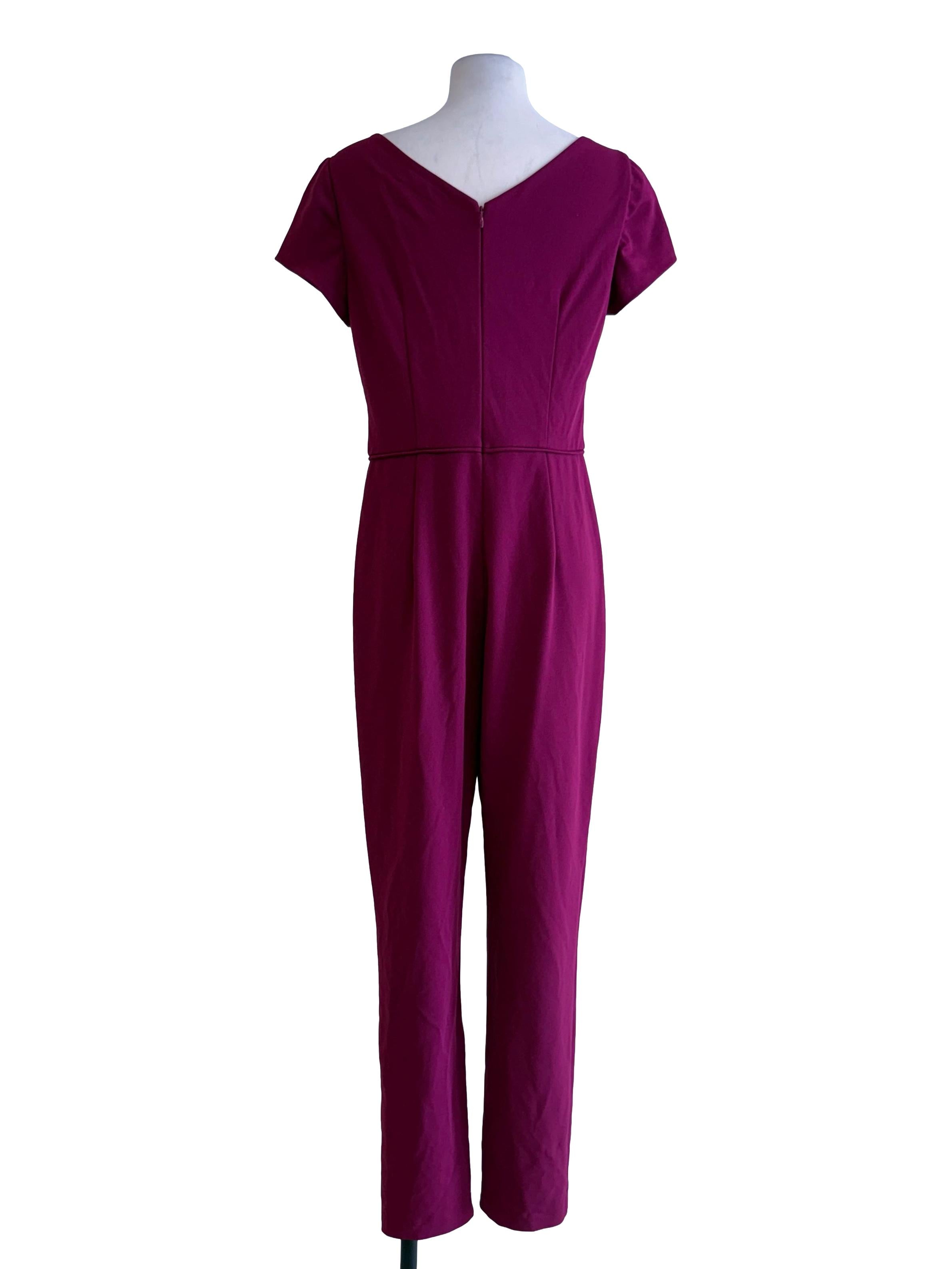 Magenta Pink Asymmetrical Neck Jumpsuit