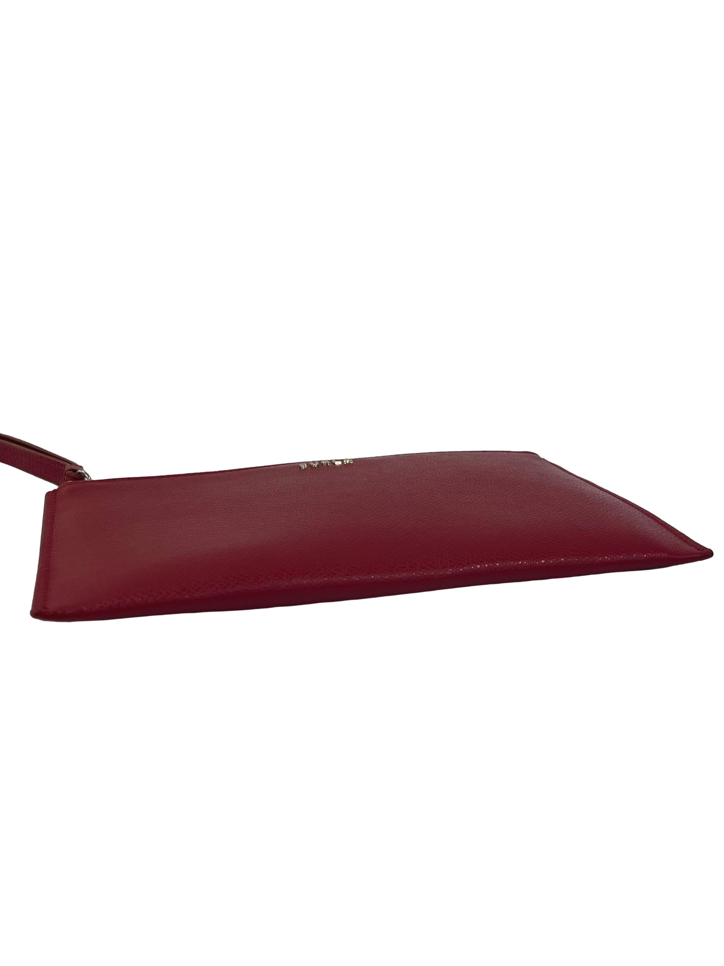 Red Leather Babylon Envelope Clutch CSN