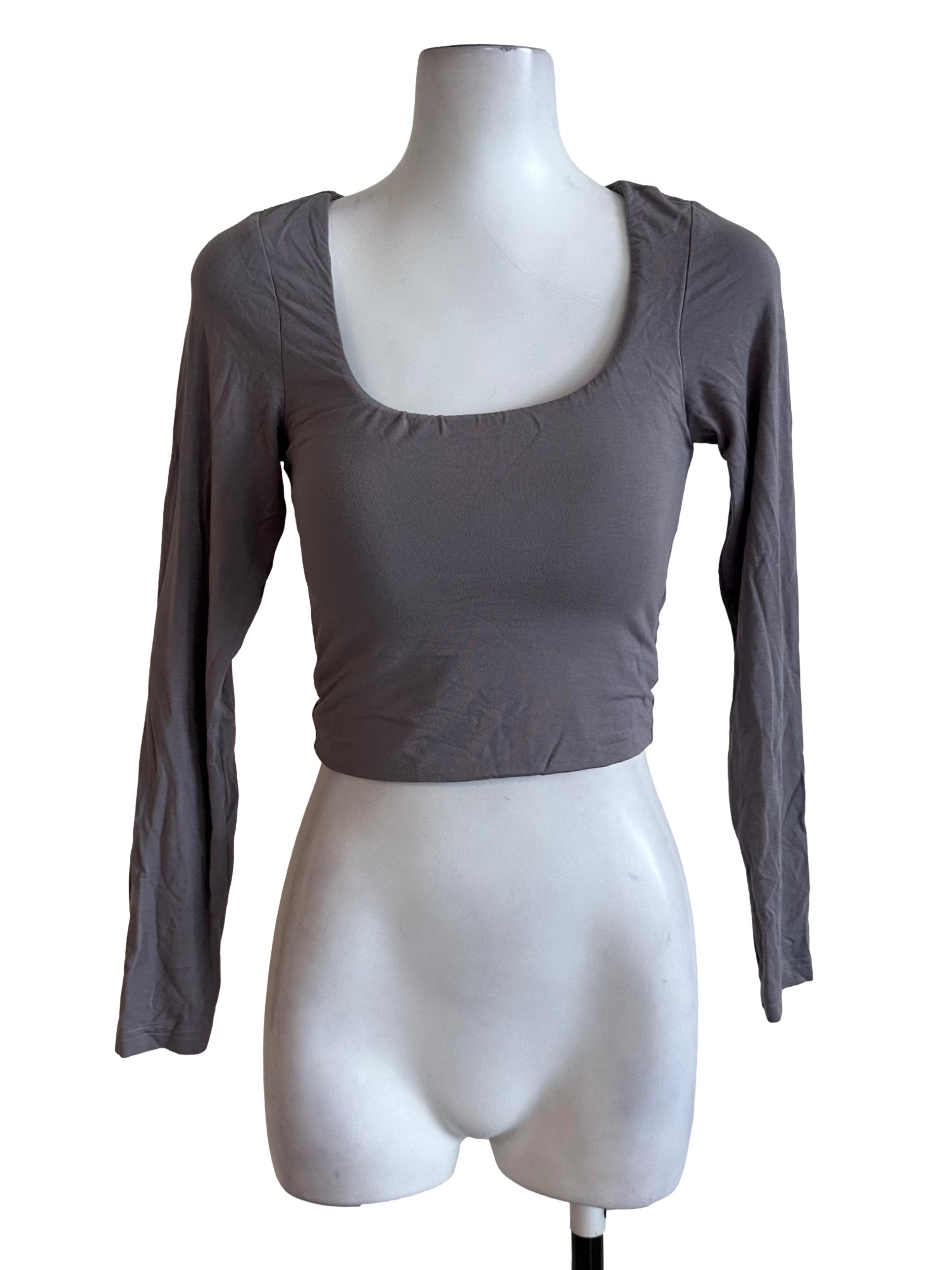 Ash Purple Square Neck Ruched Top
