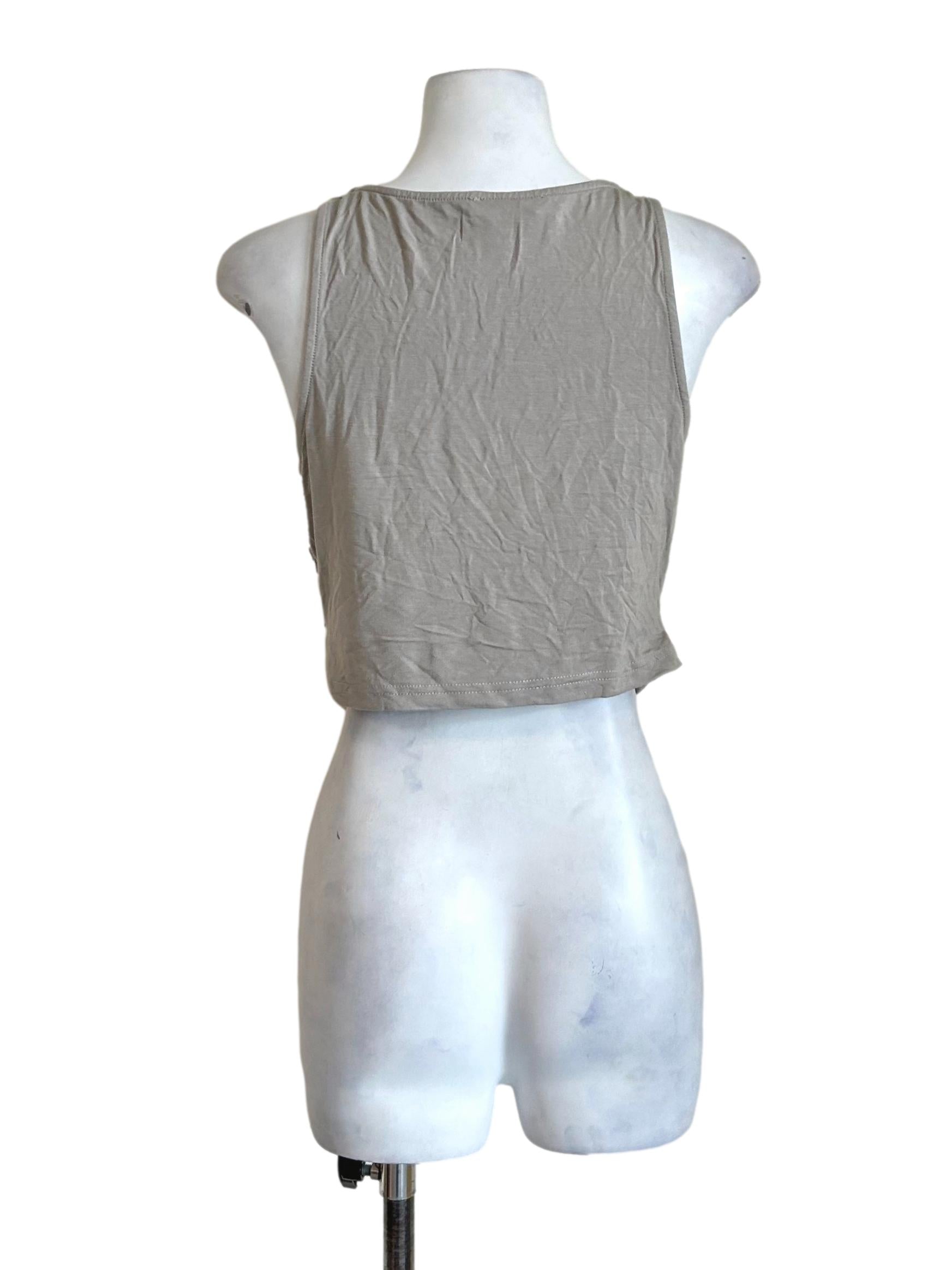 Cloud Grey Ruched Sleeveless Top TTR