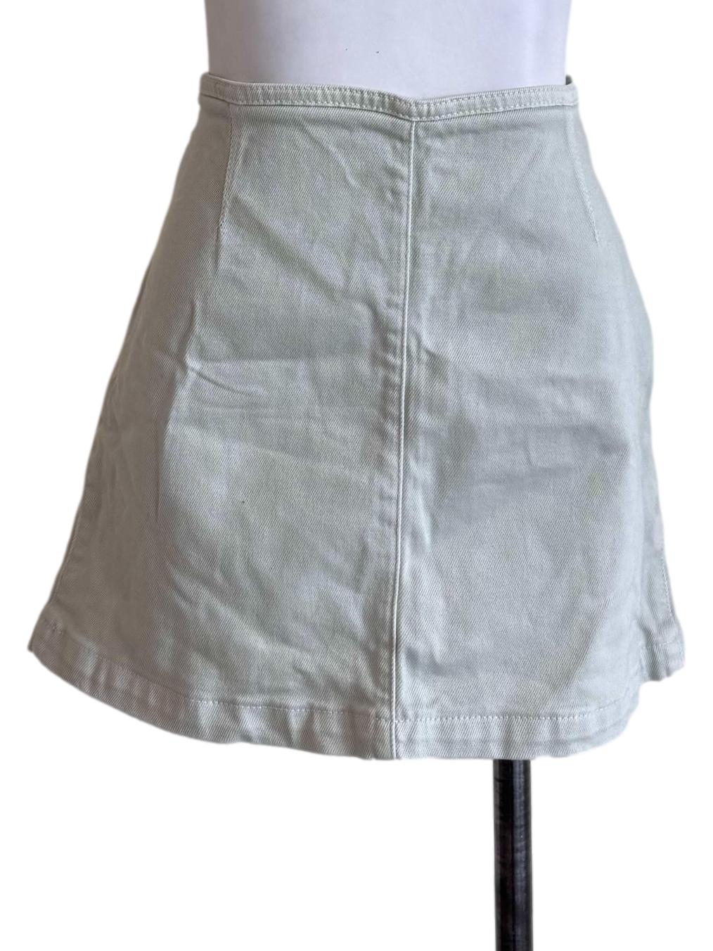 Mint Green High-Waist A-Line Mini Skirt
