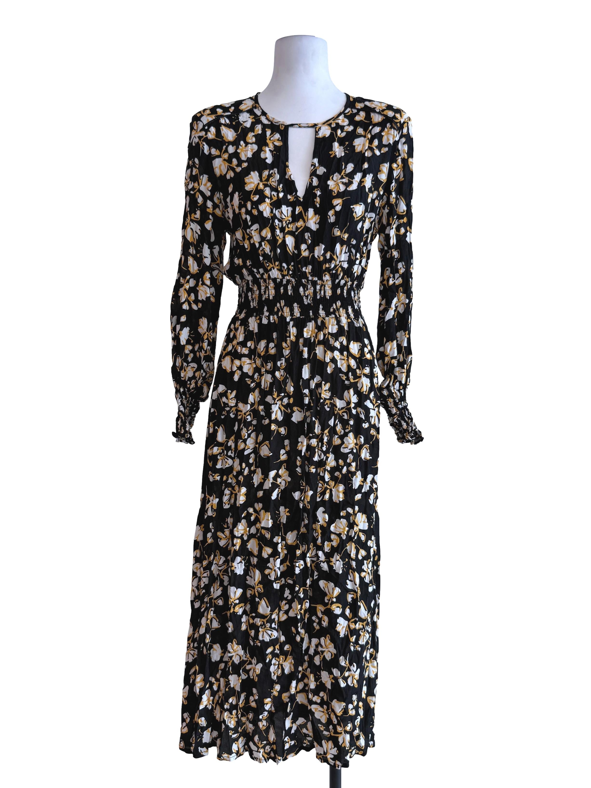 Floral Black Printed Maxi Dress