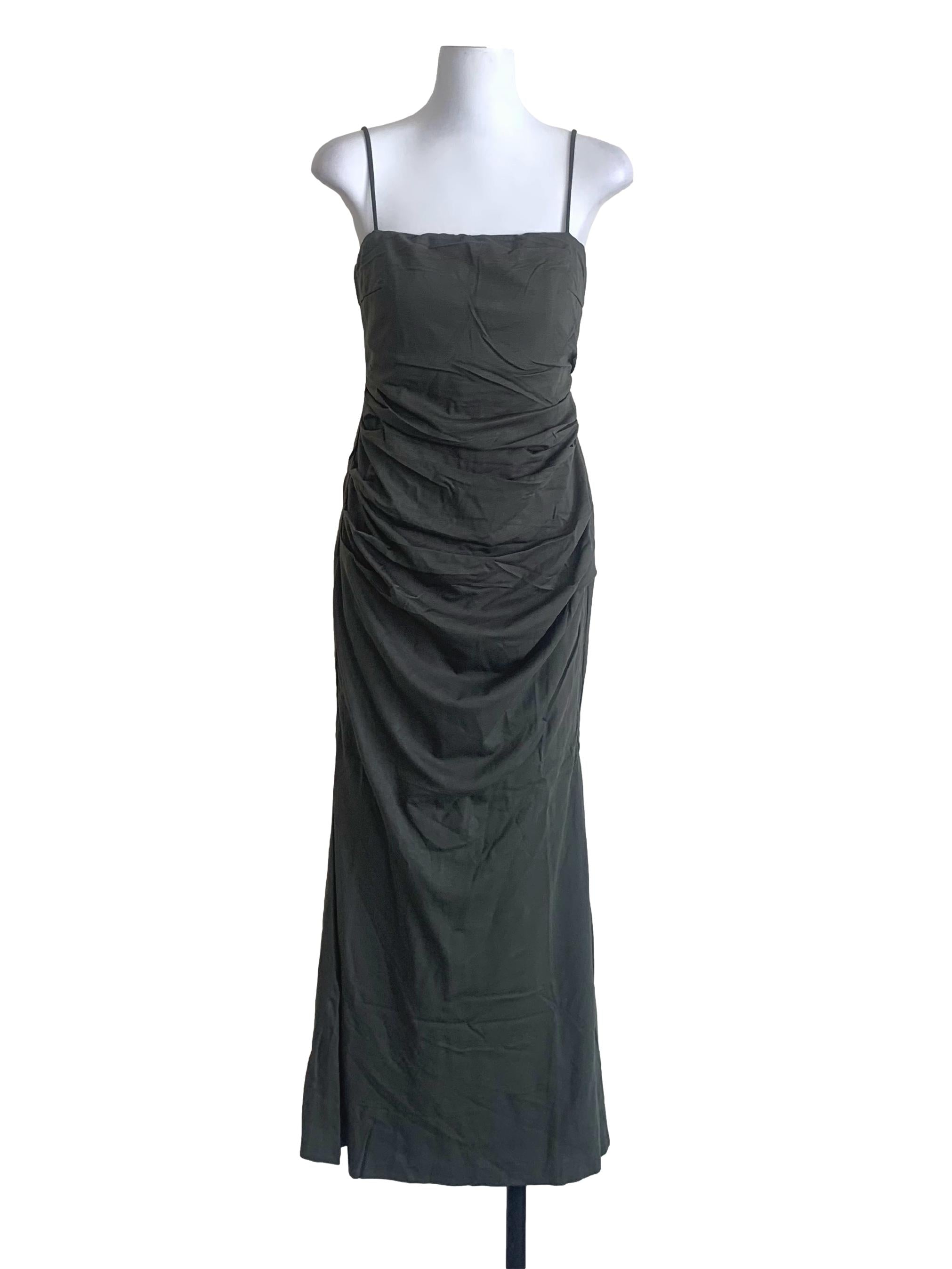 Seaweed Green Bodycon Spaghetti Strap Dress