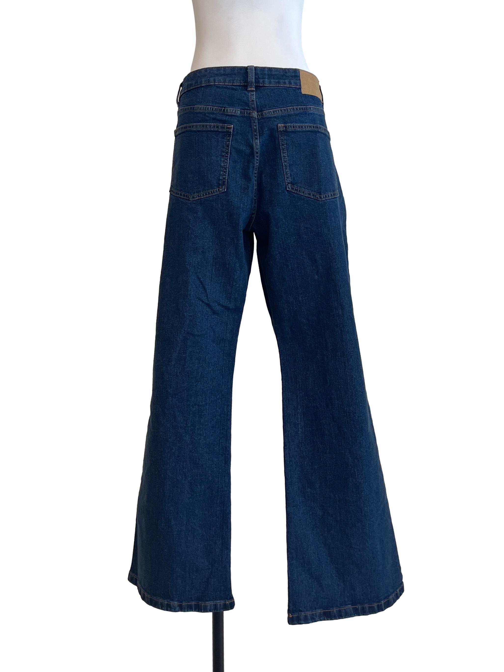 Denim Blue Stretch Bootleg Jeans