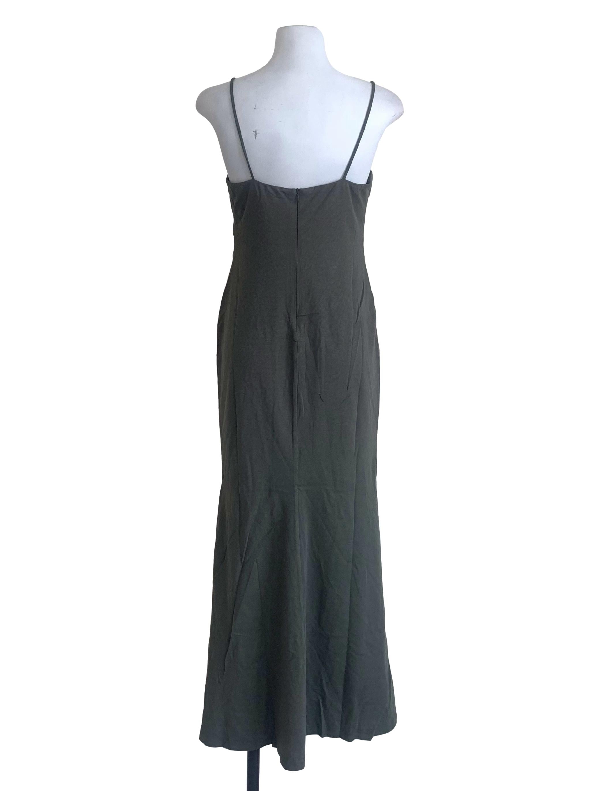 Seaweed Green Bodycon Spaghetti Strap Dress