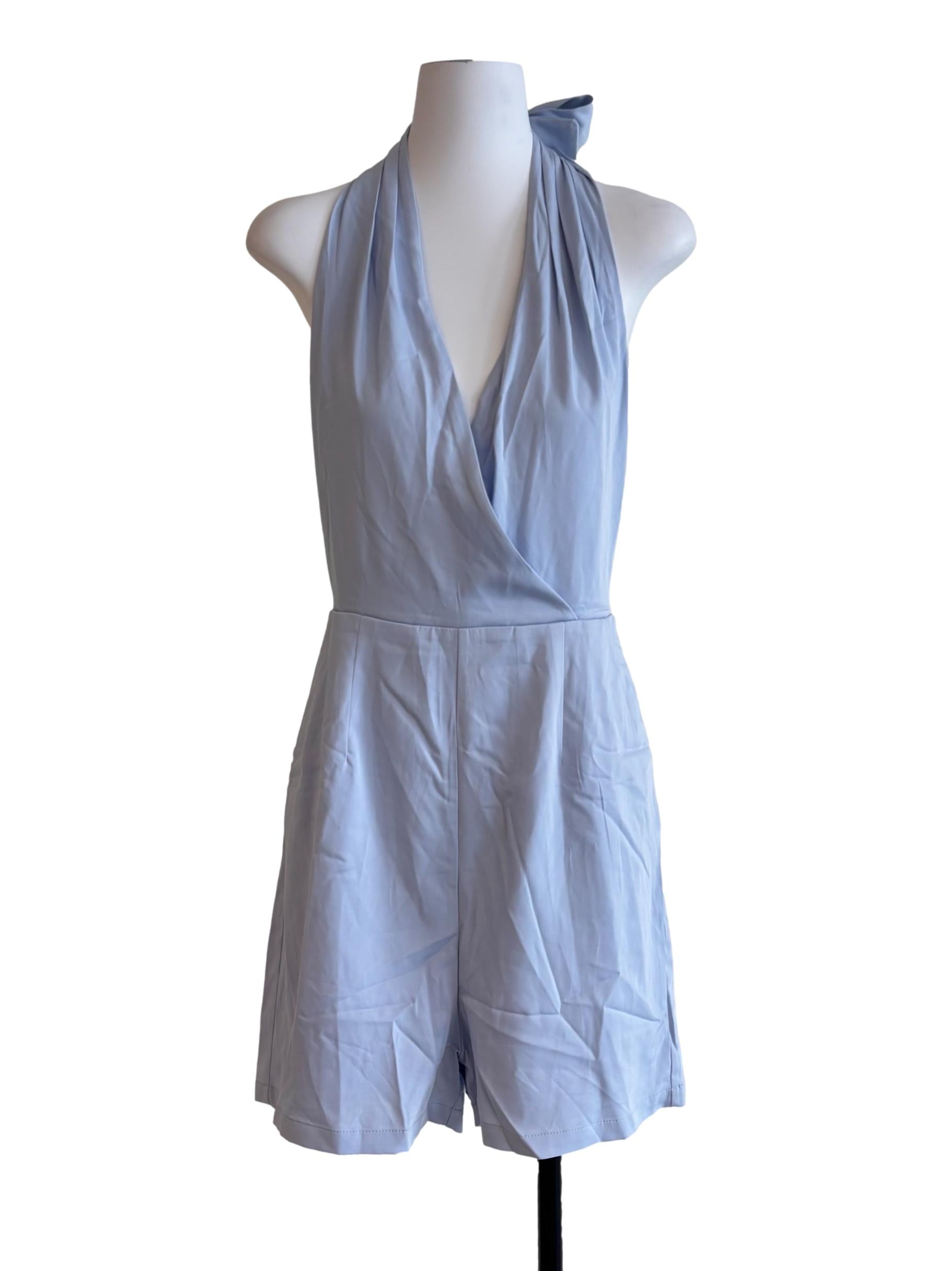 Sky Blue Empire Halter Romper