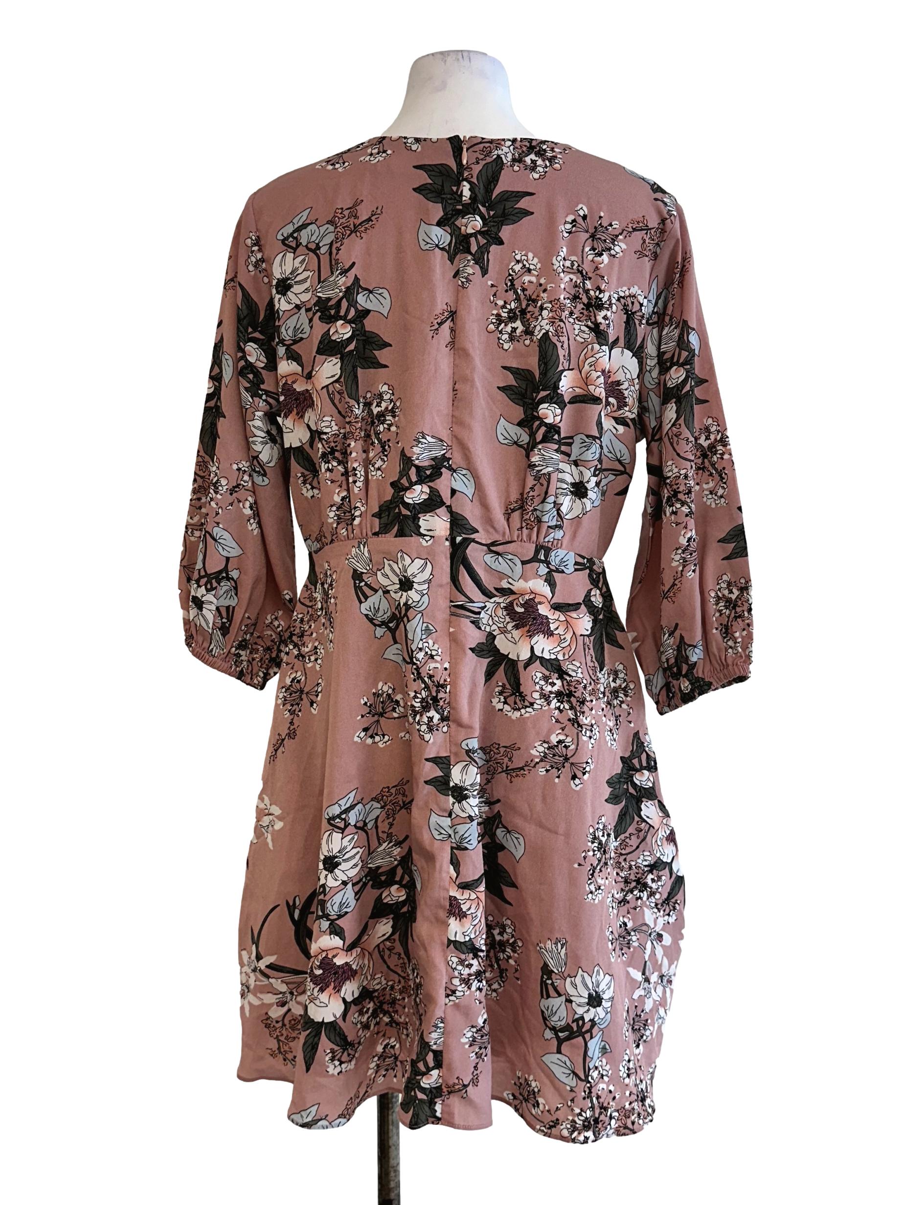 Blush Pink Flower Pattern Dress TCL