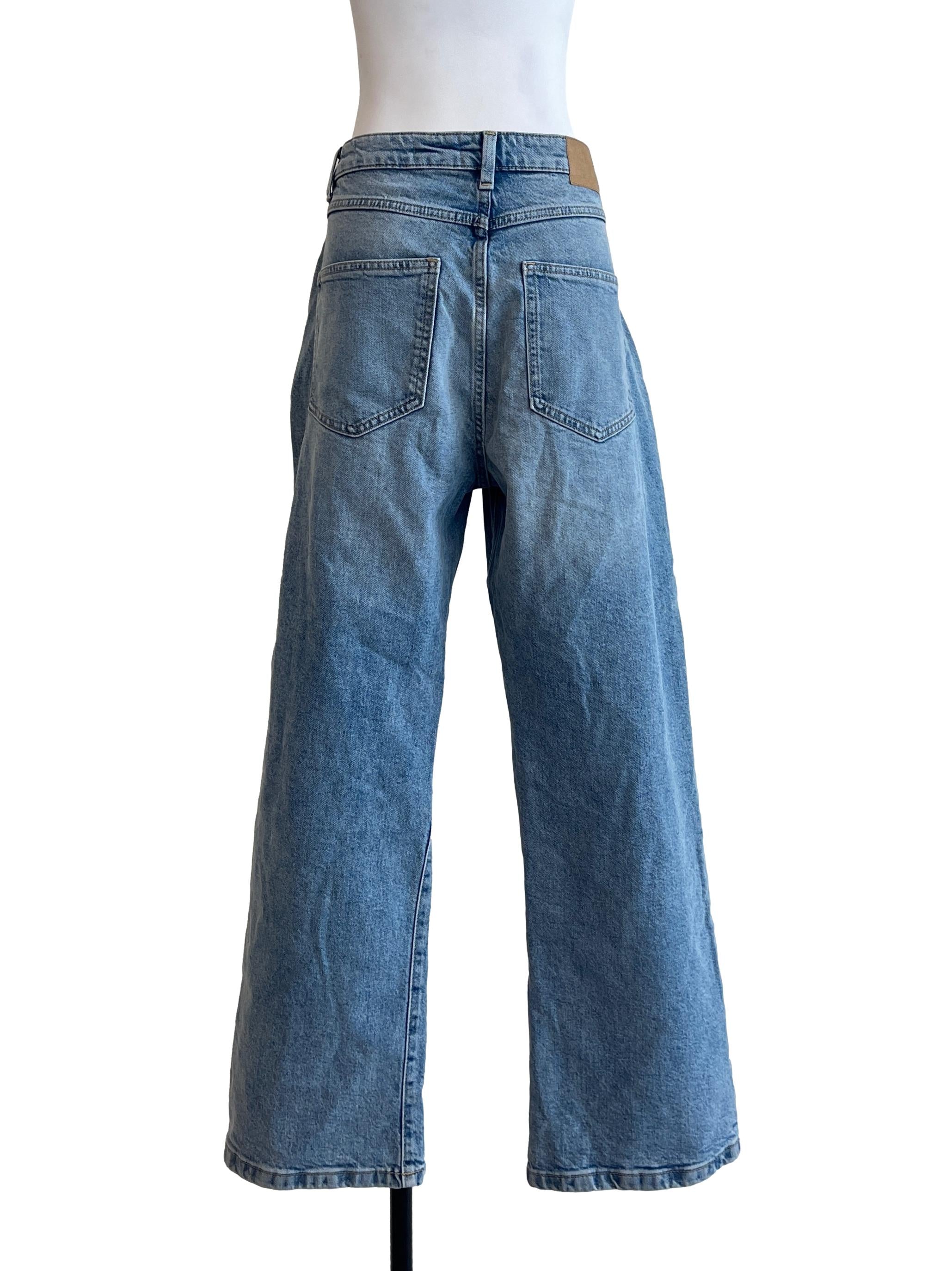Wash Blue Slim Straight Jeans