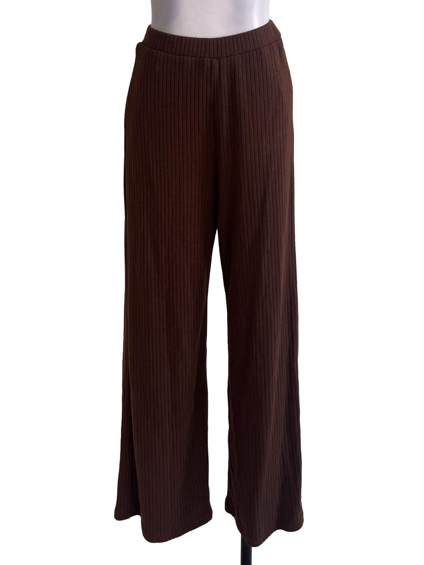 Brown Textured Pants
