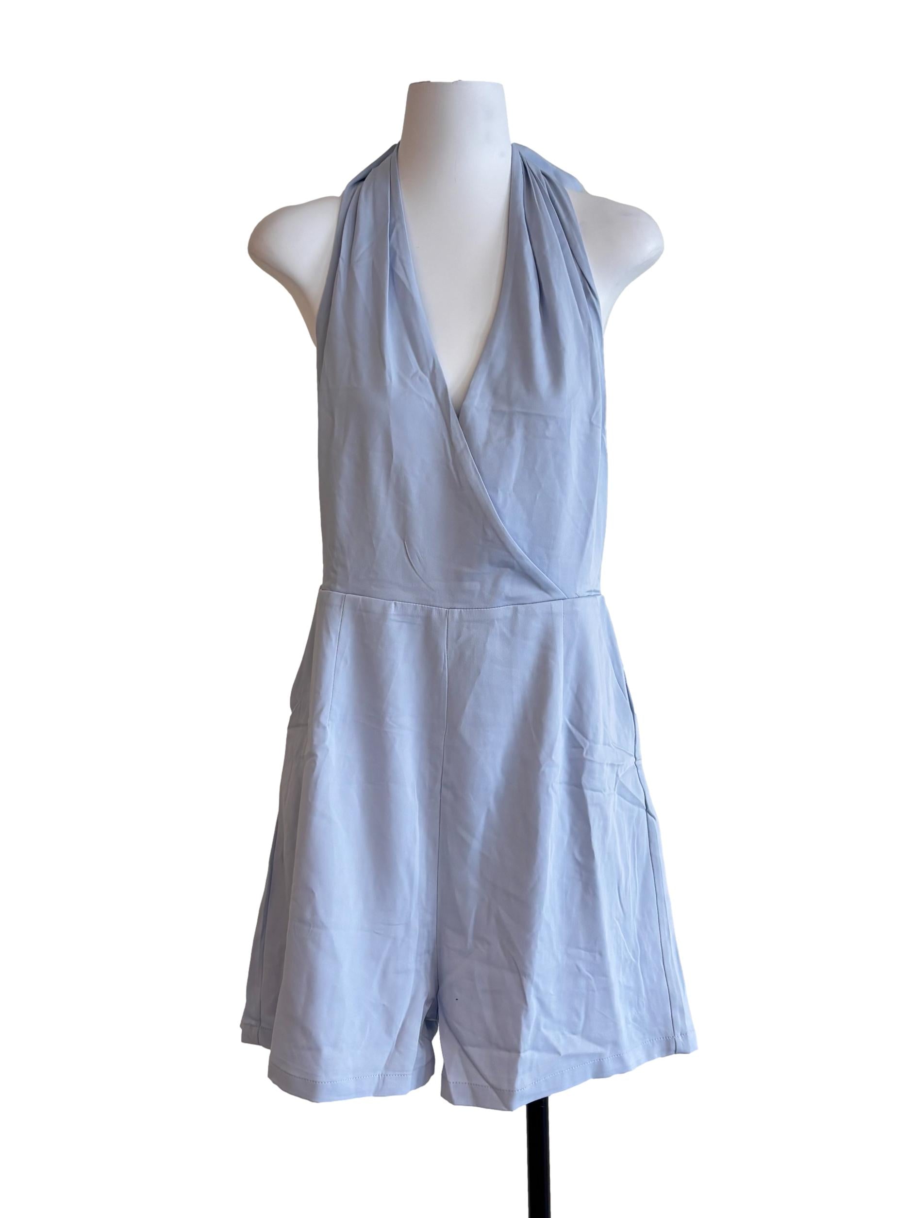 Sky Blue Empire Halter Romper