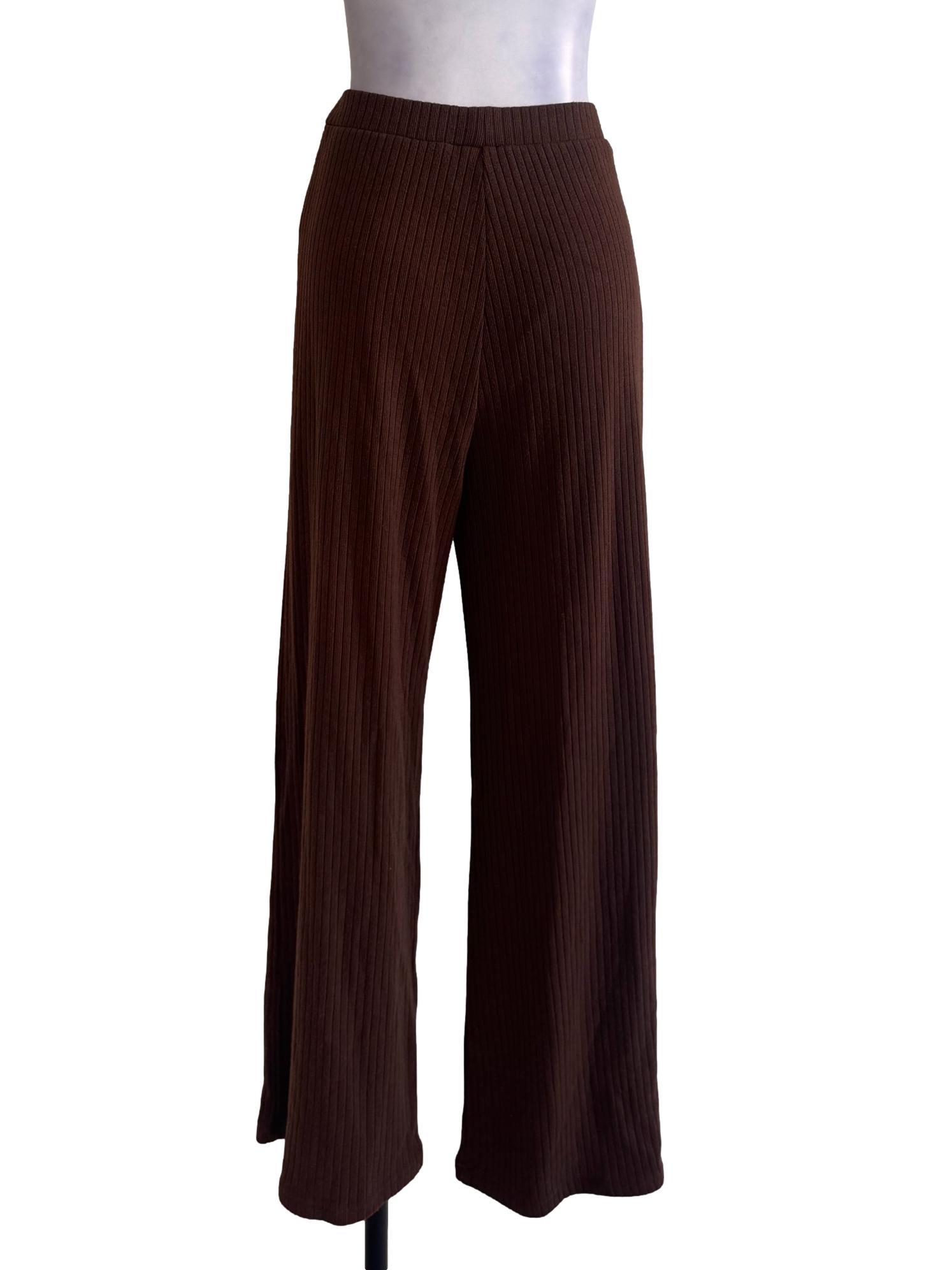 Brown Textured Pants