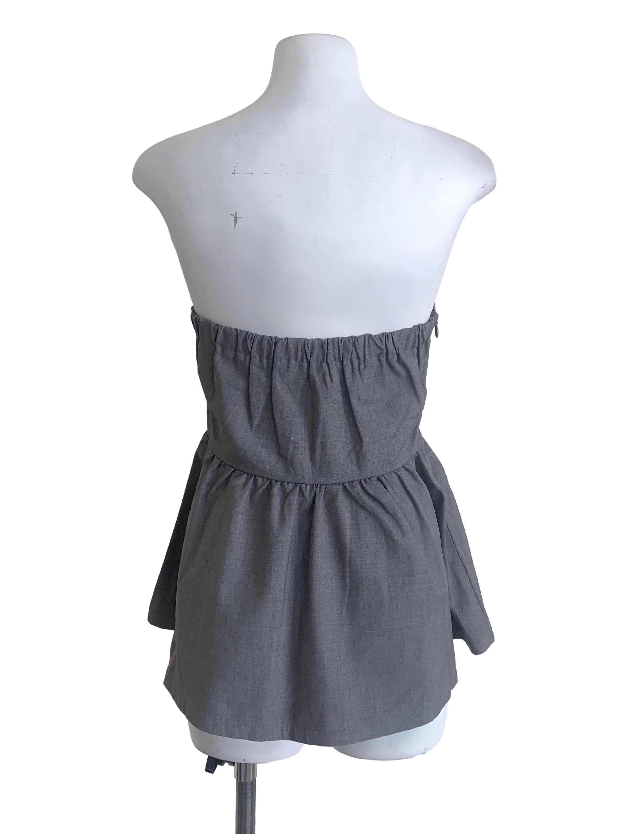 Smoke Grey Peplum Top