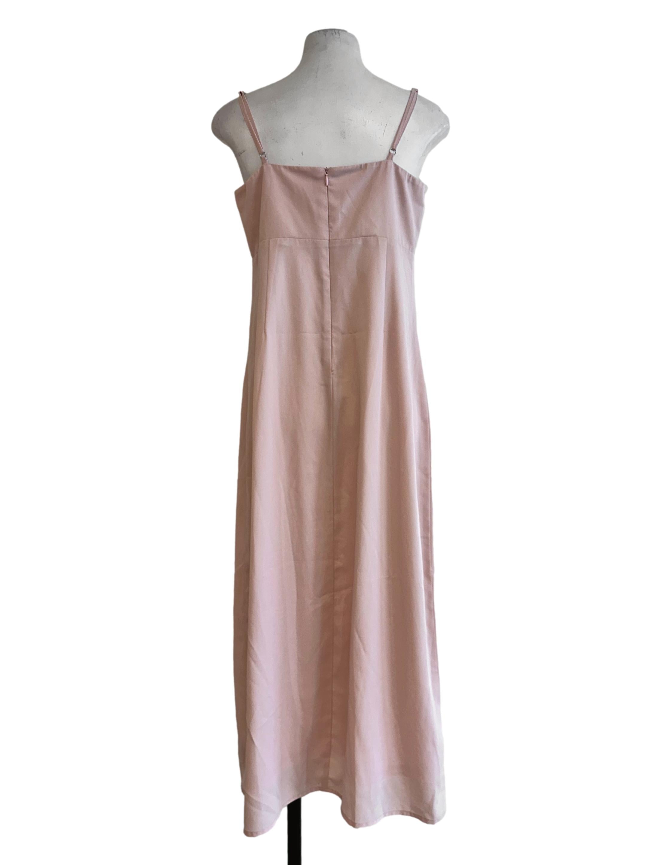 Rose Pink Sleeveless Maxi Dress