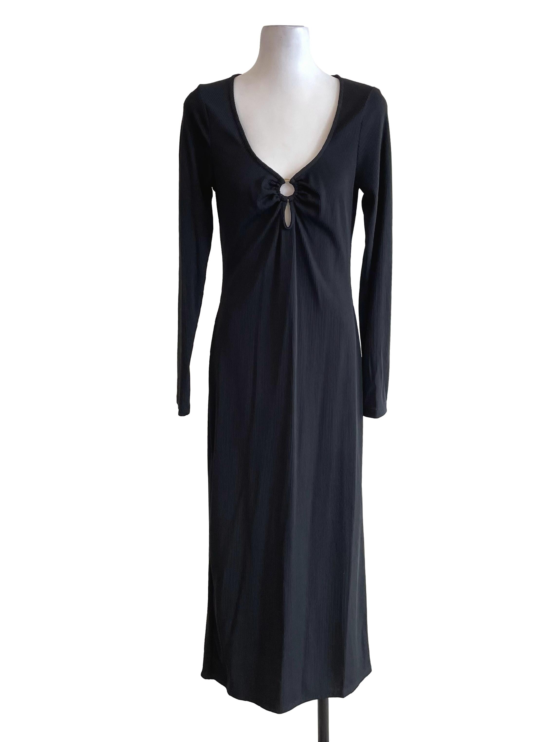 Black Hollow Chest Dress