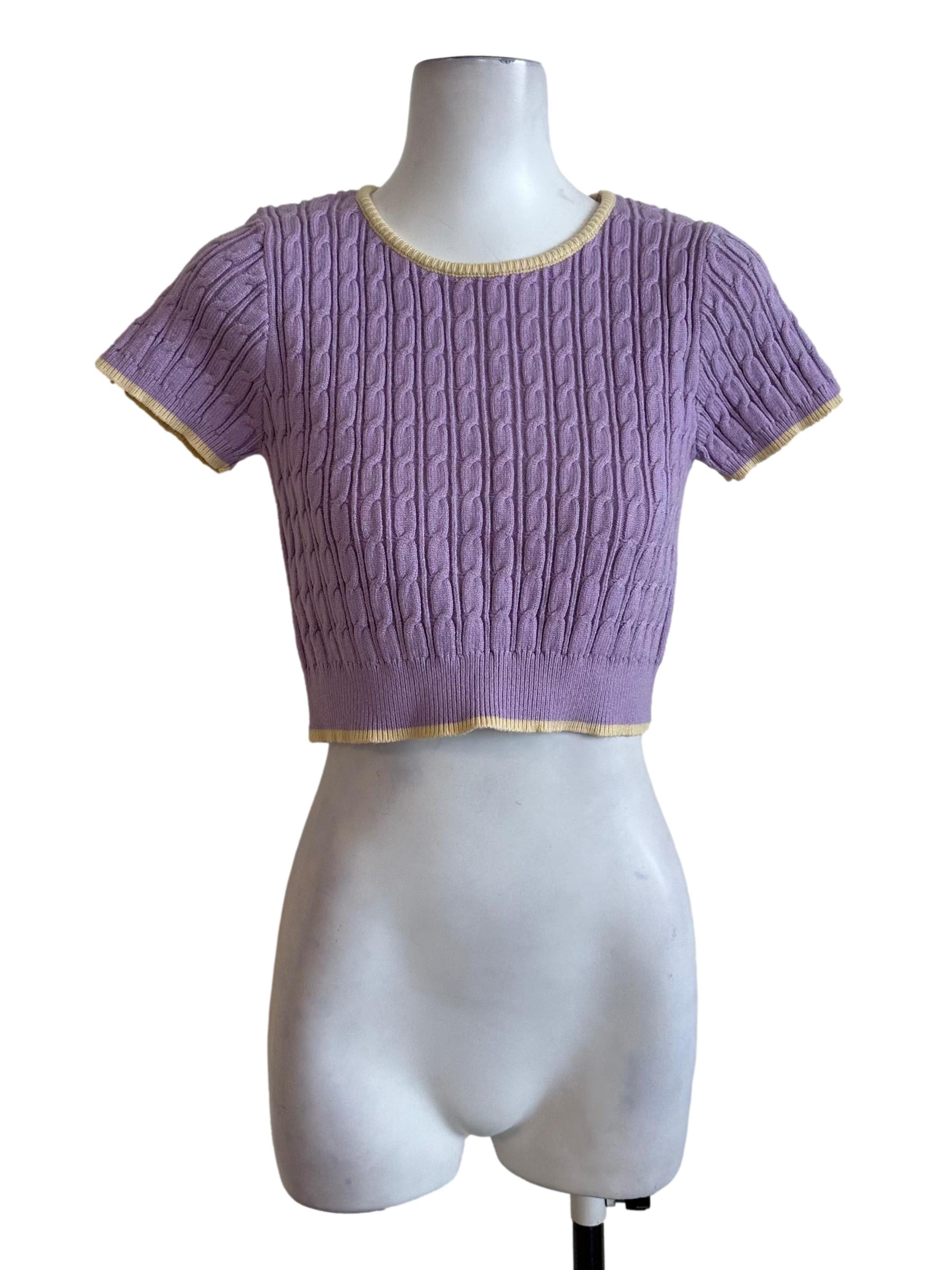 Lavendar Purple Knit Tee Top