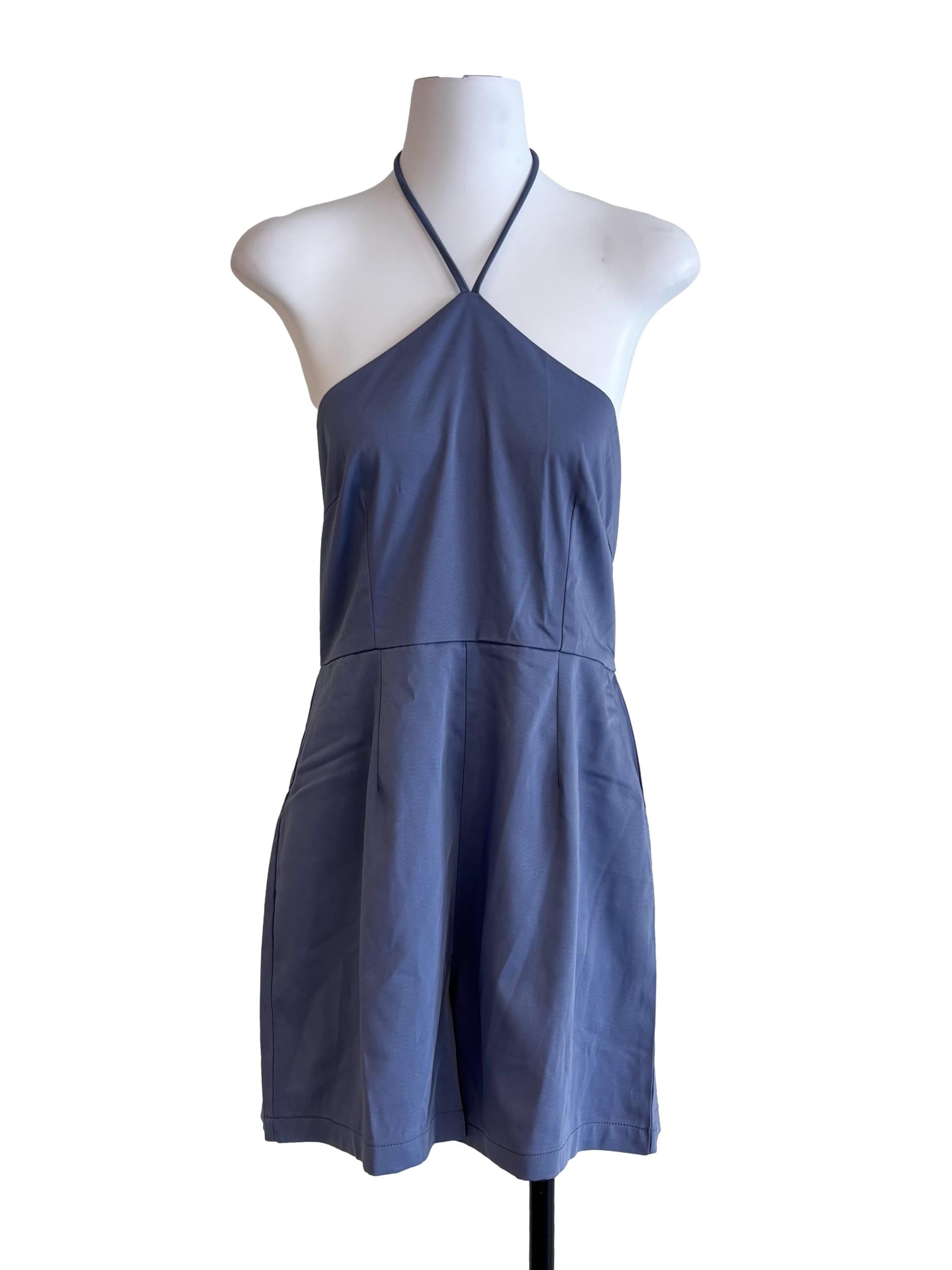 Aegean Blue Halter Tie Strap Romper