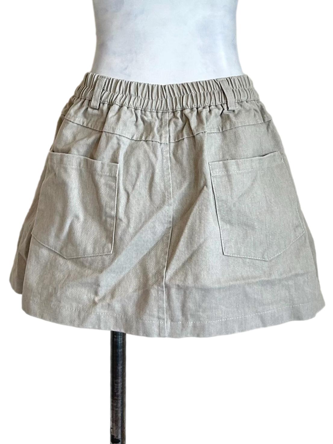 Light Grey Pocket Mini Skirt