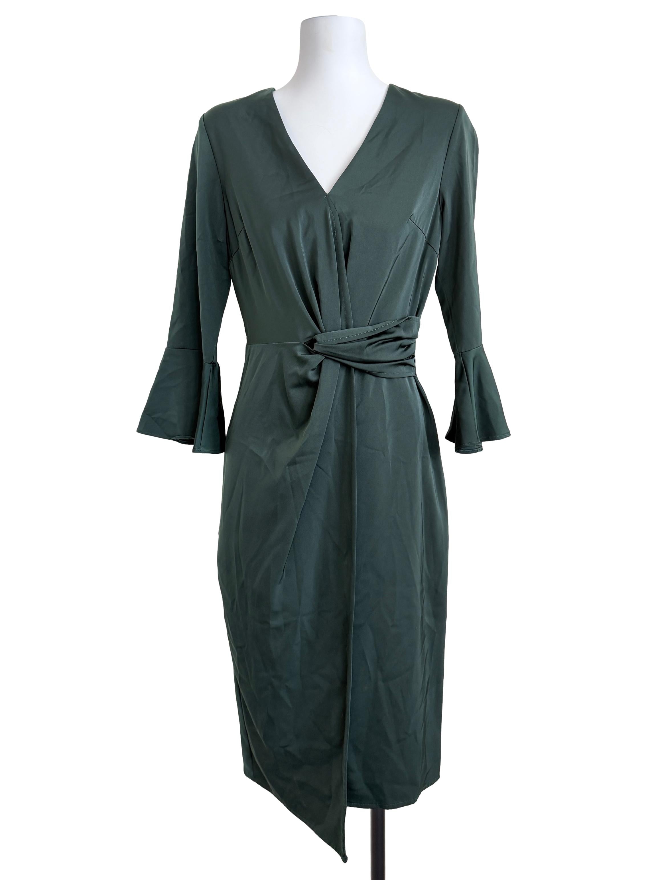 Pine Green Wrap Dress