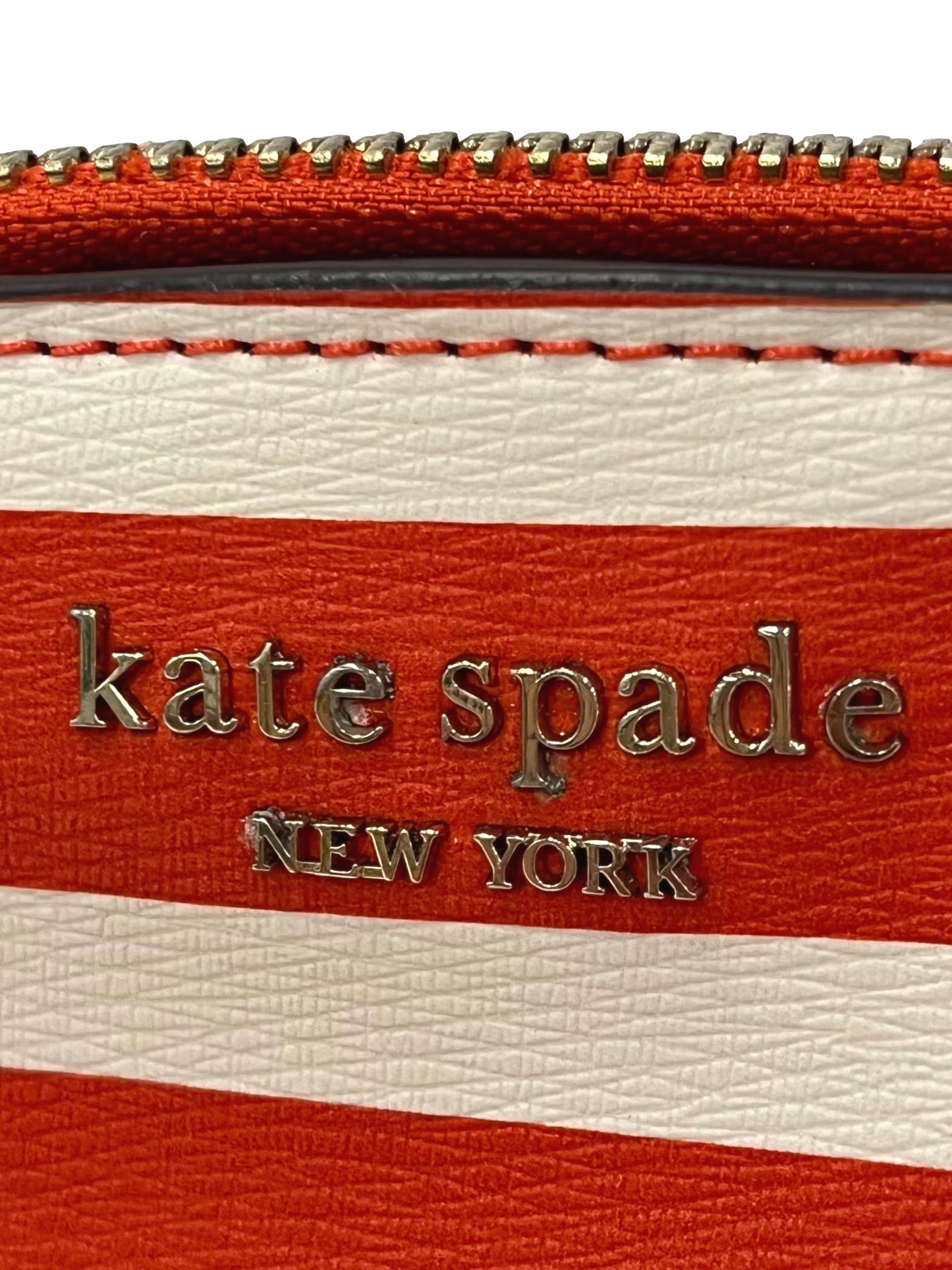 Orange Leather Spencer Striper Small Dome Crossbody Bag CSN
