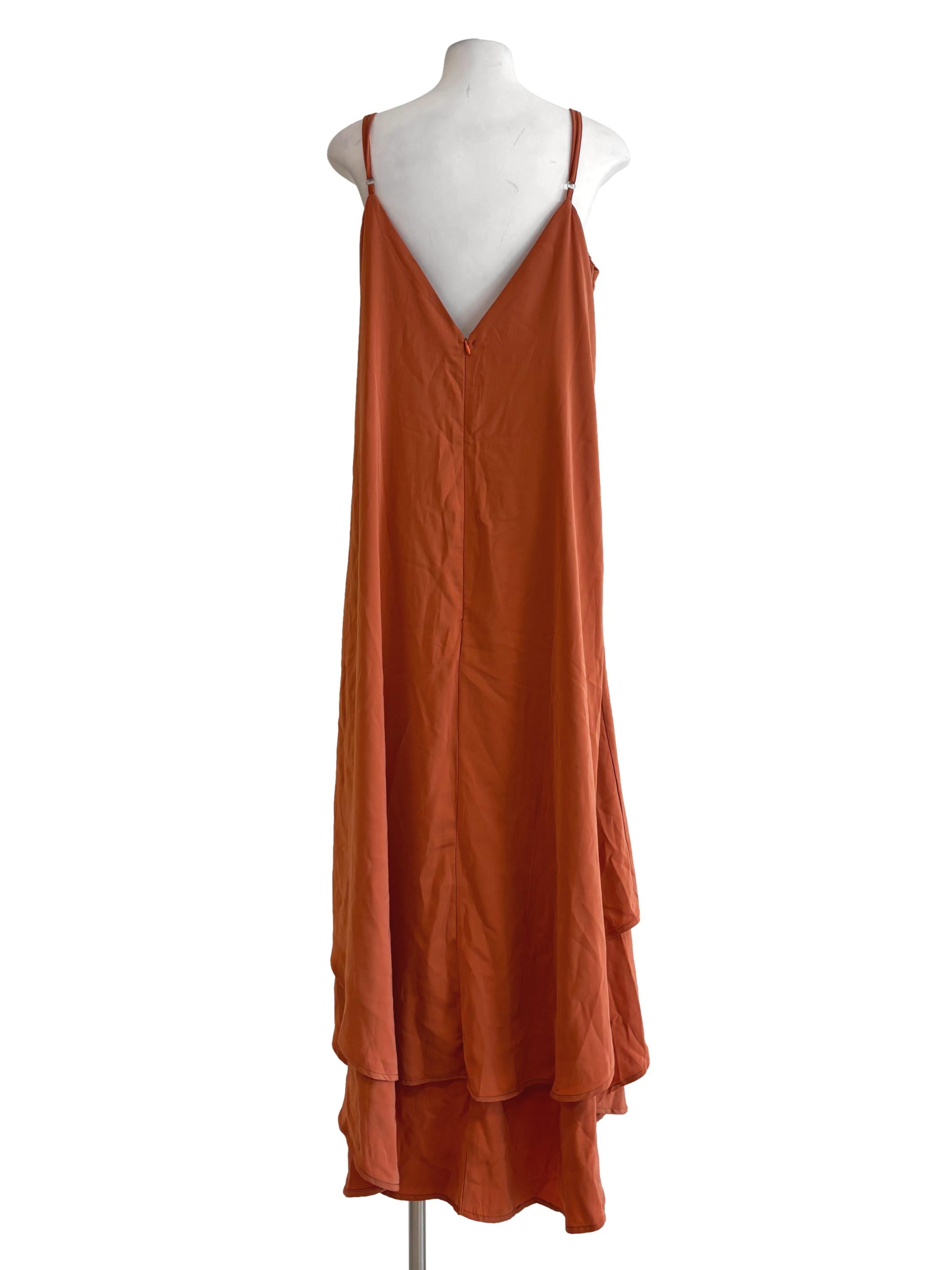 Cinnamon Spaghetti Strap Layered Dress YHF