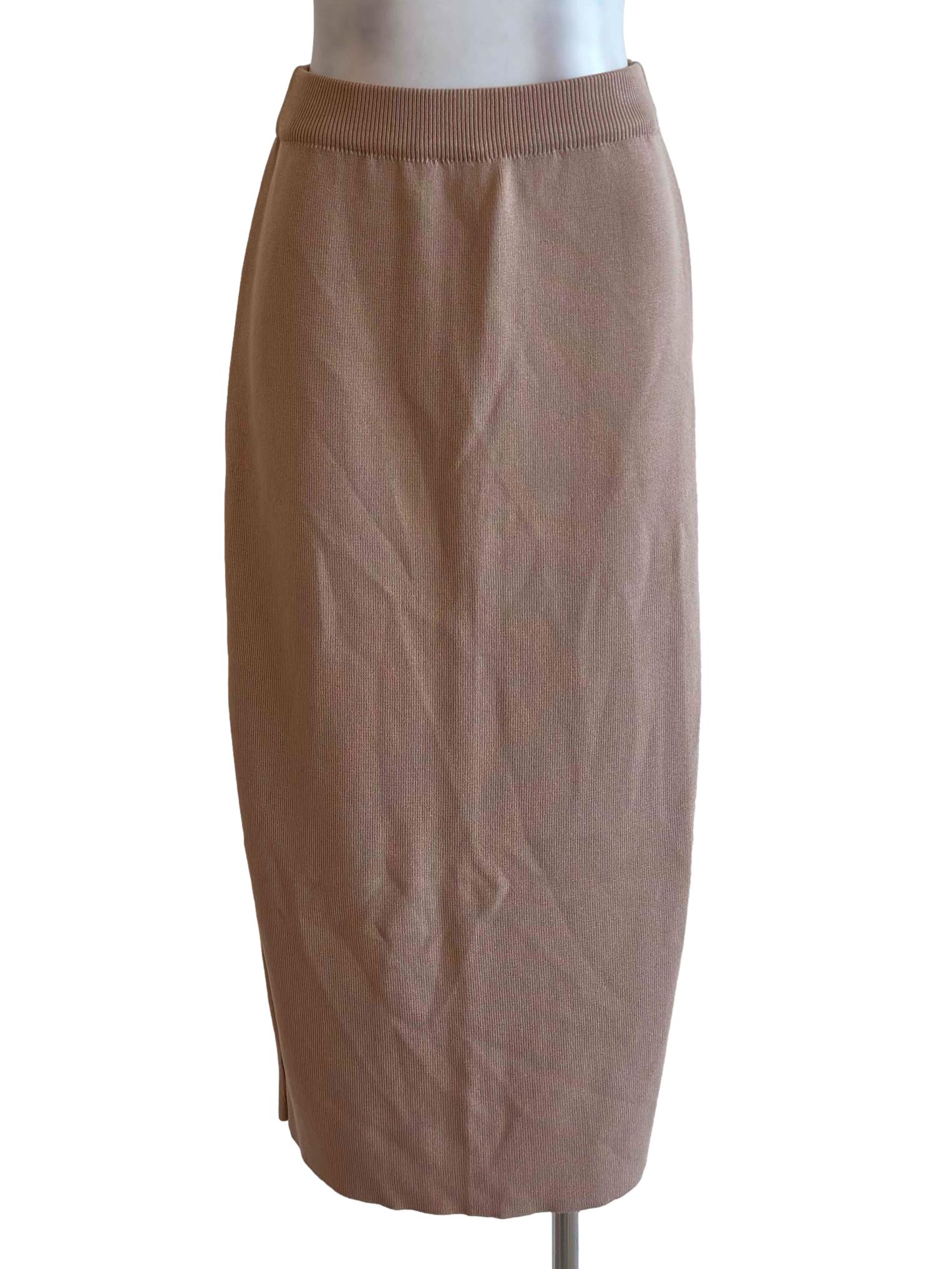 Tortilla Brown Knitted Midi Skirt