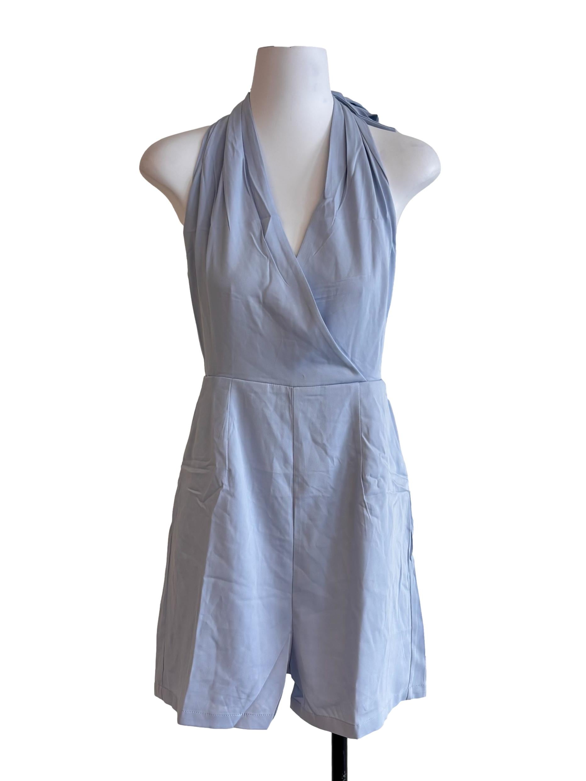 Sky Blue Empire Halter Romper