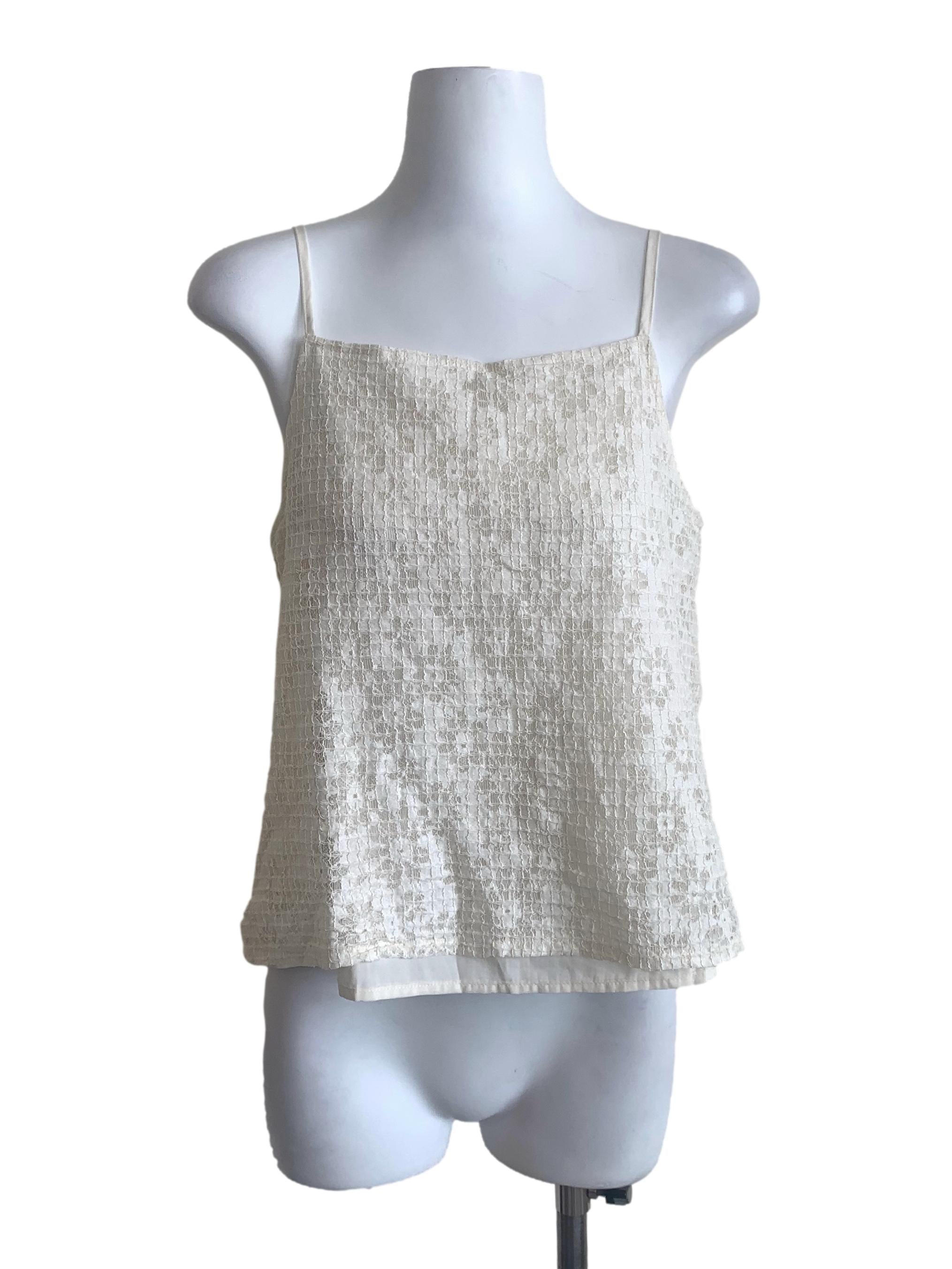Alabaster White Pattern Top