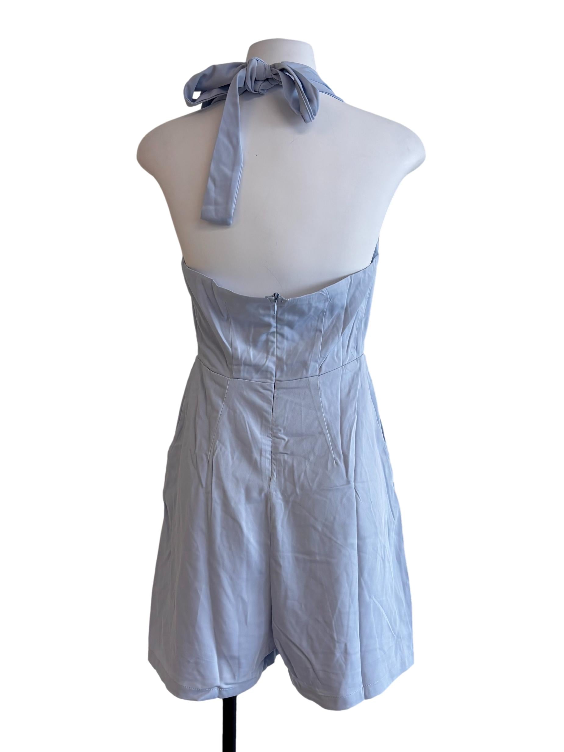 Sky Blue Empire Halter Romper