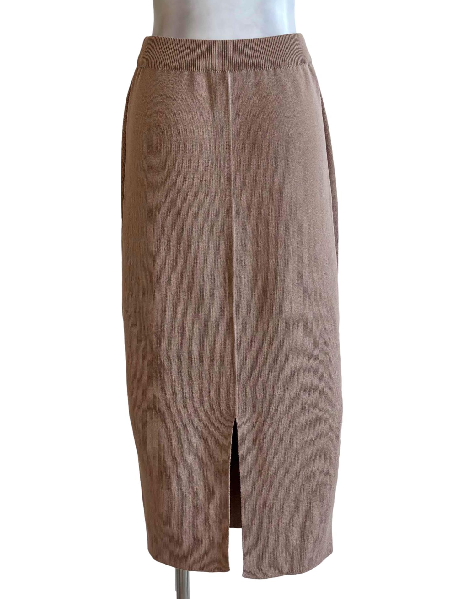 Tortilla Brown Knitted Midi Skirt