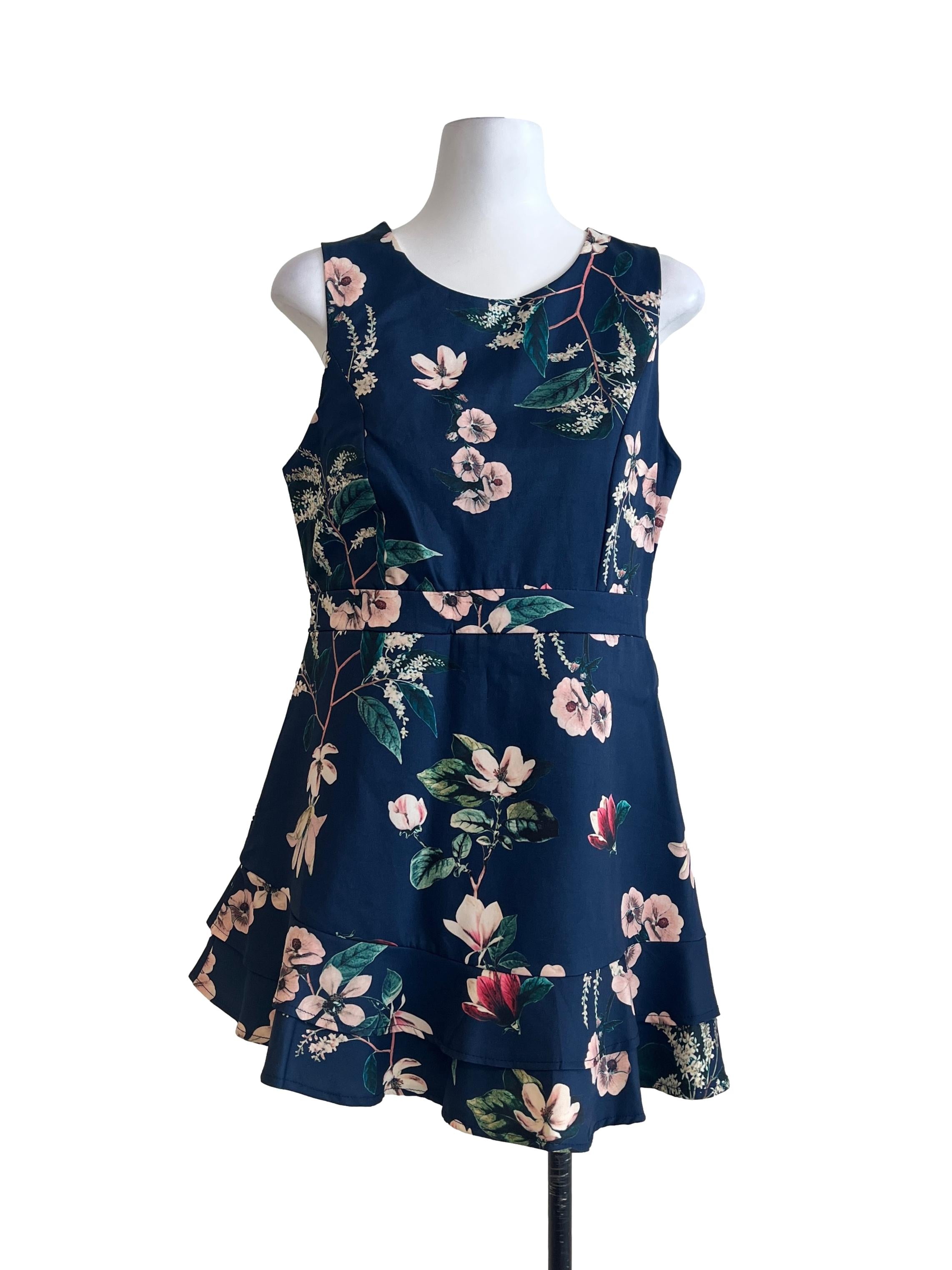 Peacock Blue Halter Sleeveless Romper