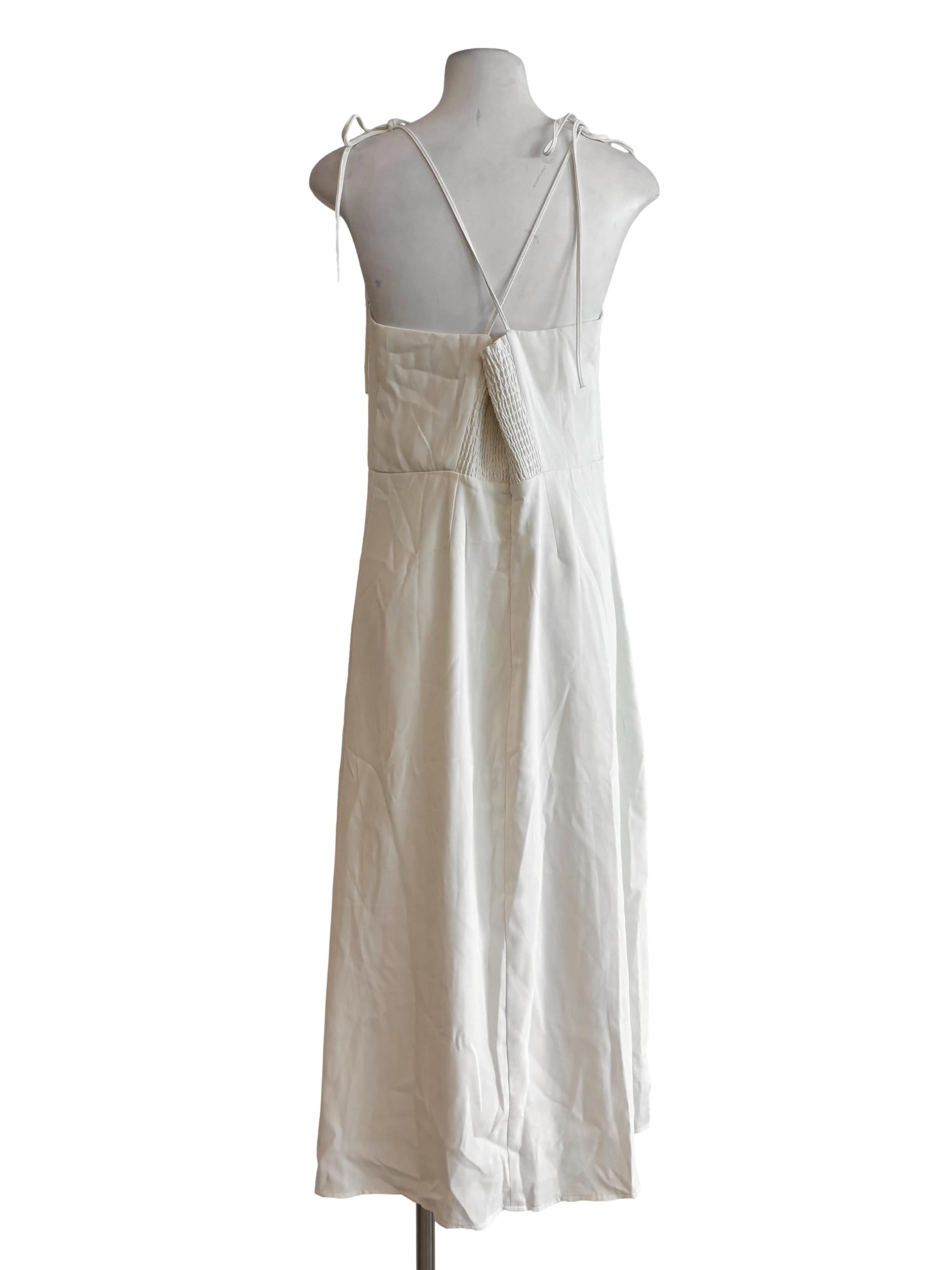 Ivory White Tie Strap Slip Dress