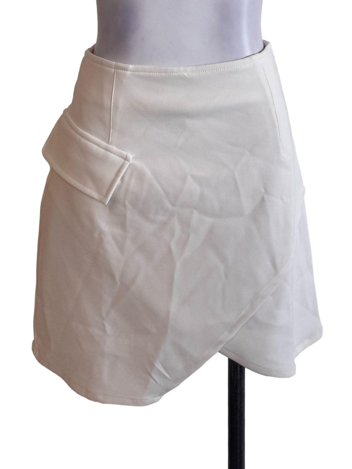 White Asymmetrical Skorts
