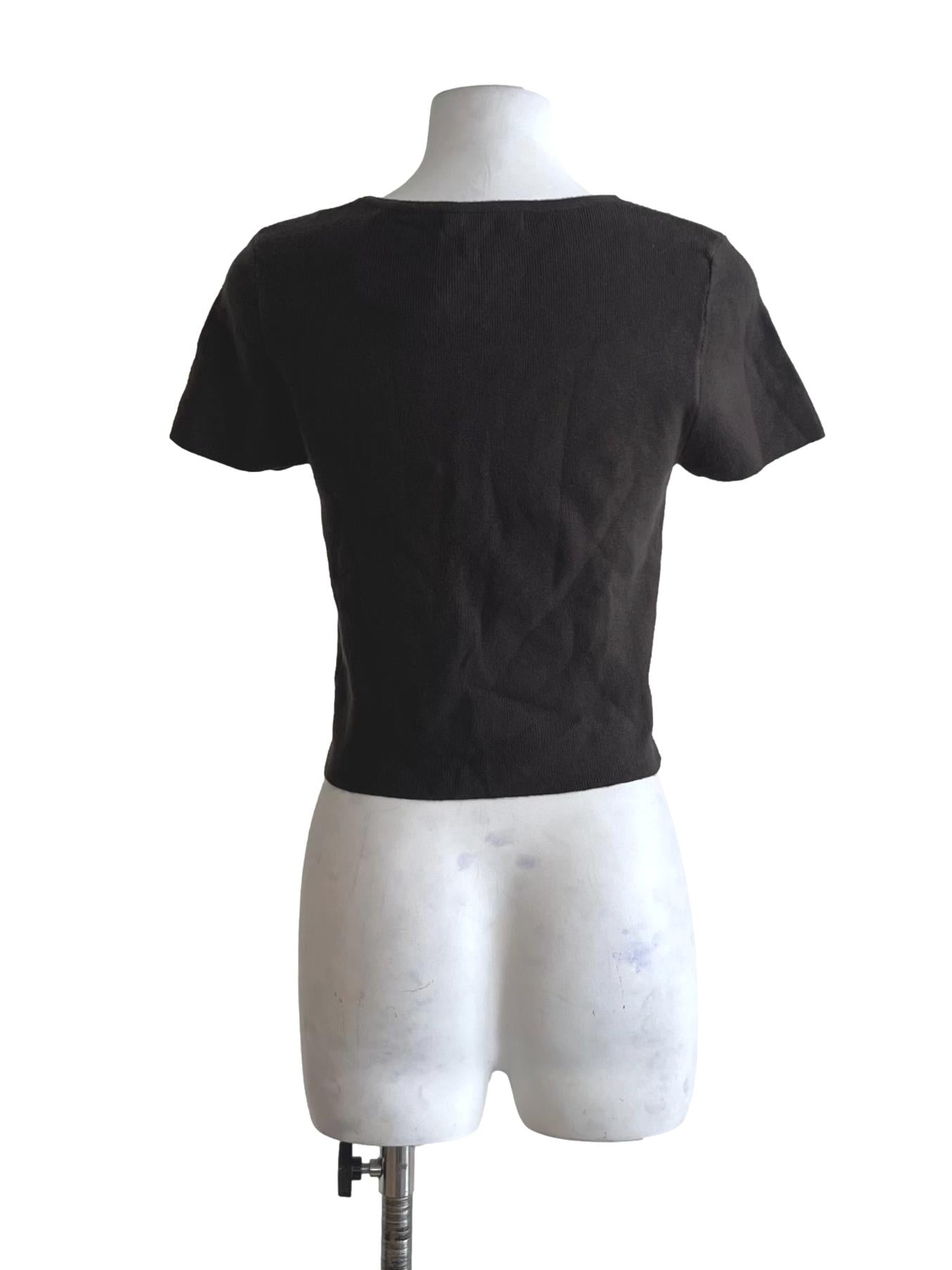 Shadow Grey Jewel Neckline Blouse
