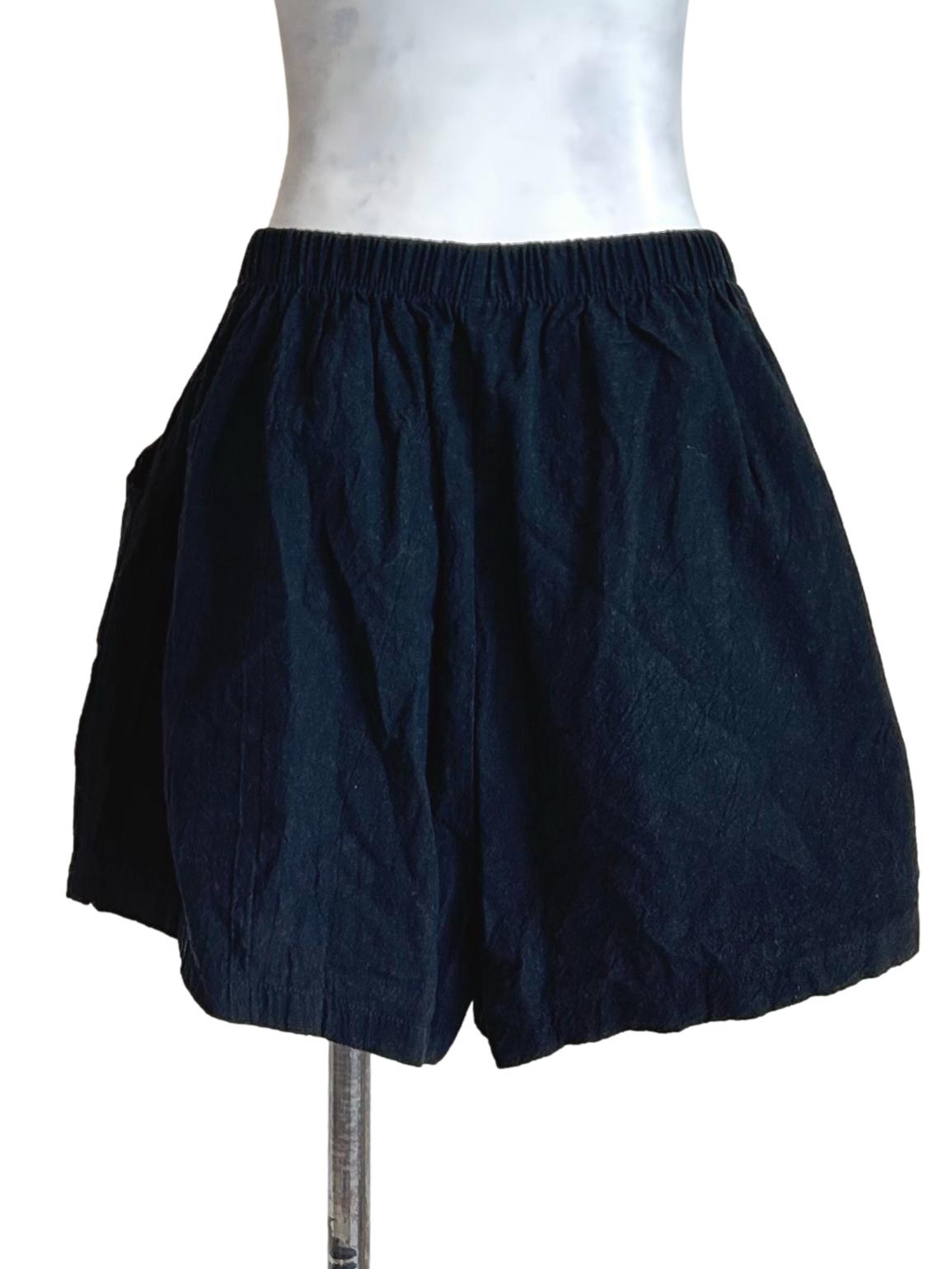 Black Casual Elastic Waist Shorts