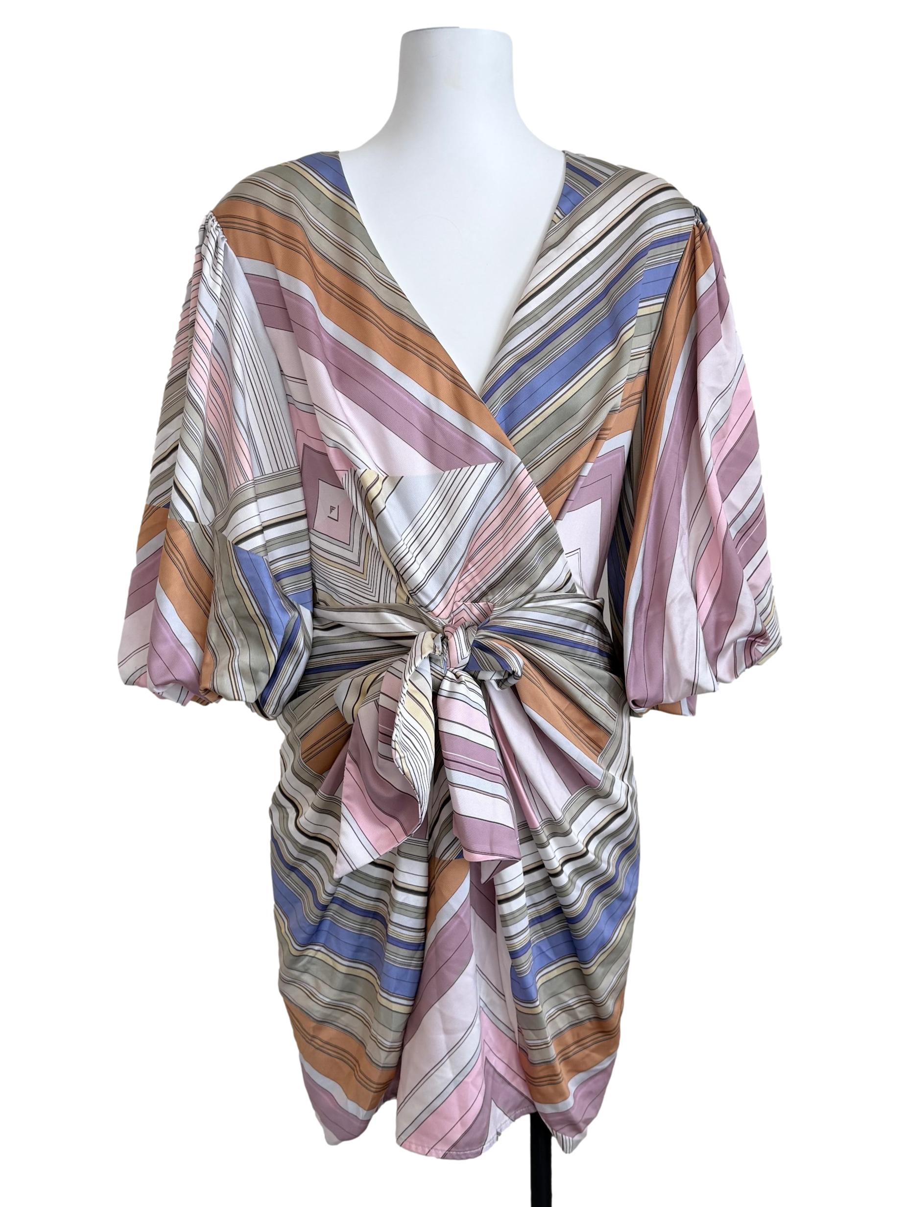 Multicolor V-Neck Dress