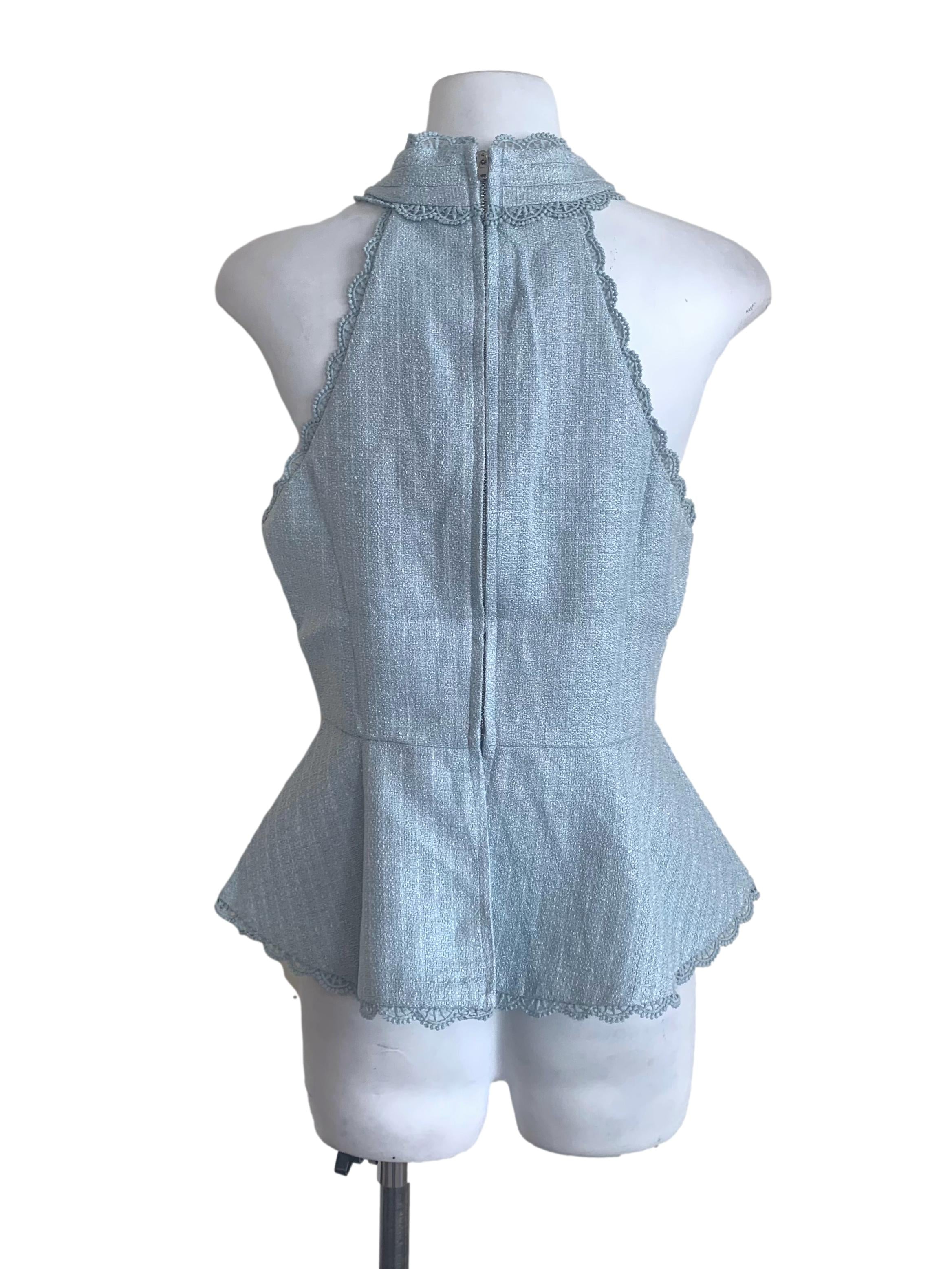 Light Blue Halter Neck Top