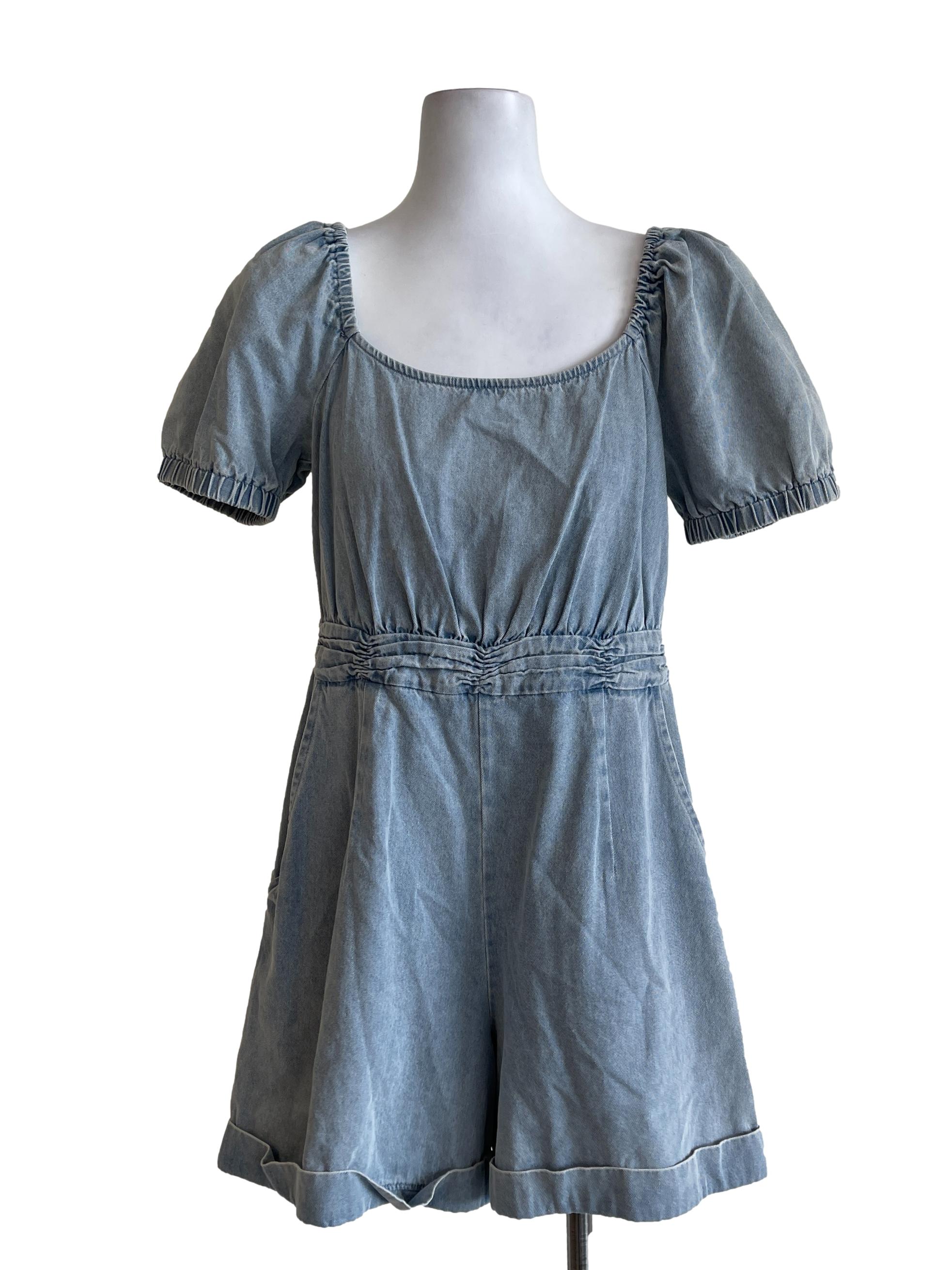 Denim Blue Jeans Rompers