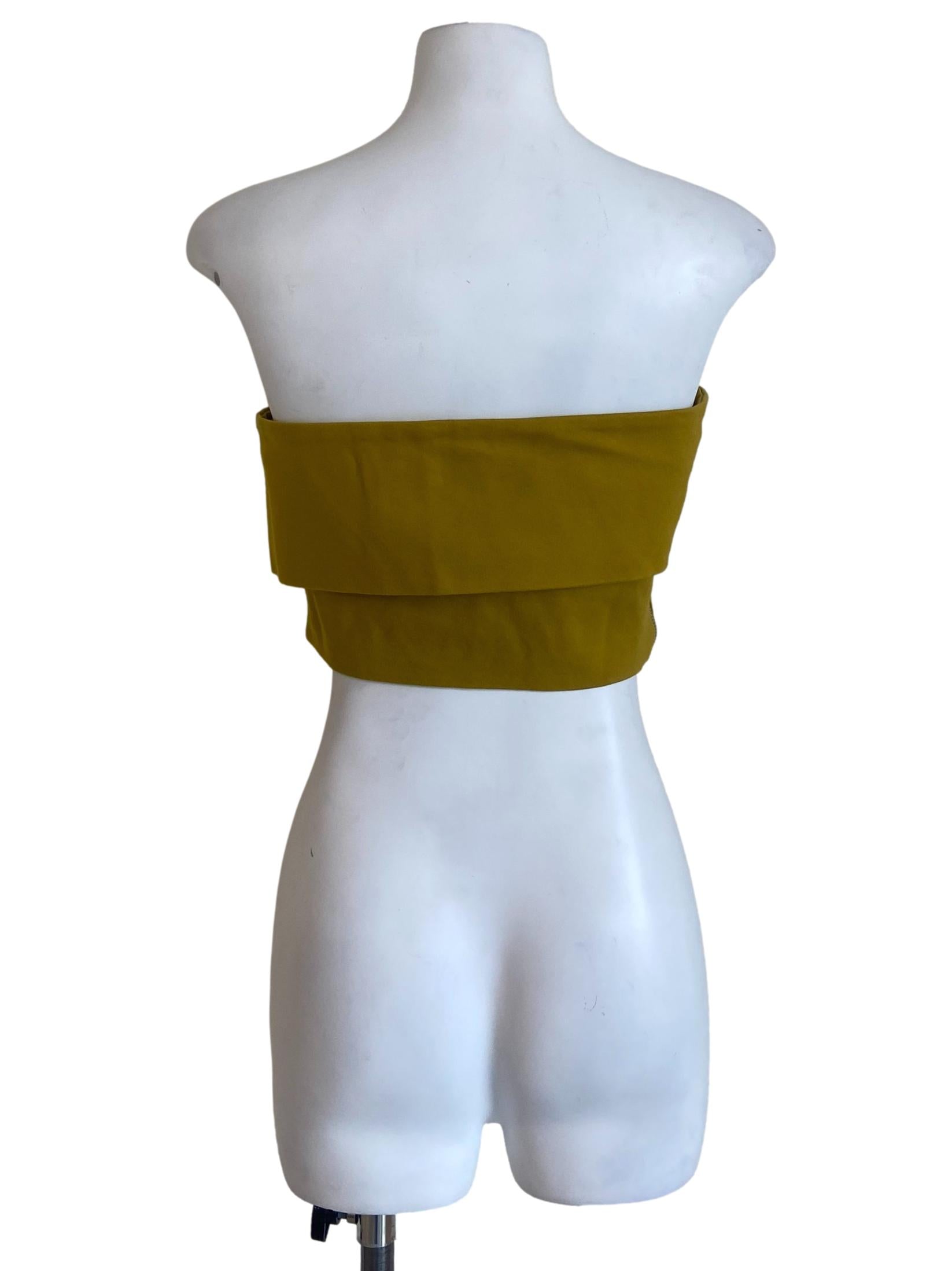 Mustard Strapless Crop Top