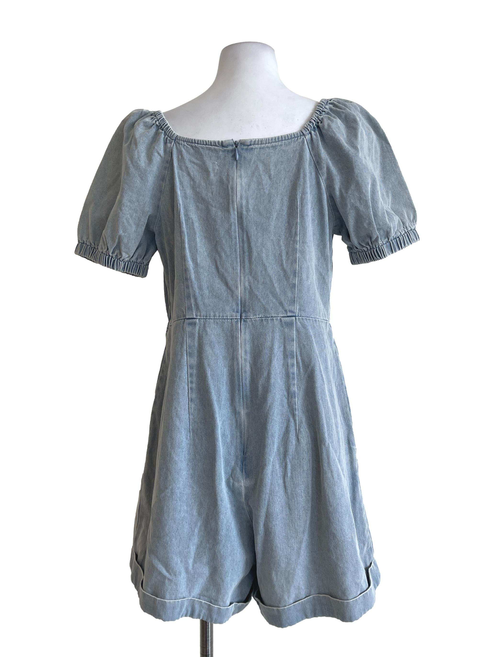 Denim Blue Jeans Rompers